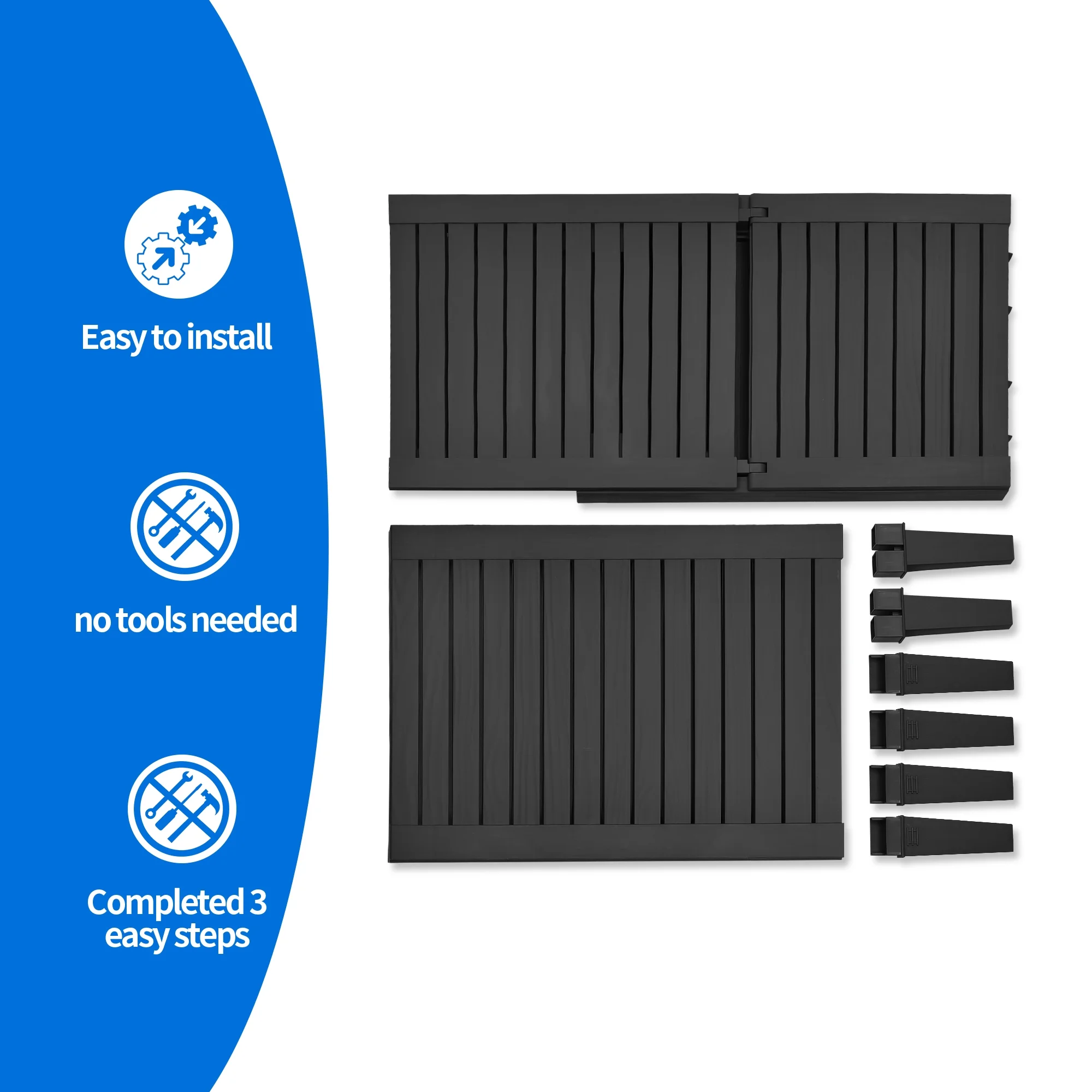 Dextrus Multi-Functional Patio Loungers Easy Assembly & Lightweight, Adjustable Outdoor Lounge Chairs, Elevate Your Patio Experience, Black