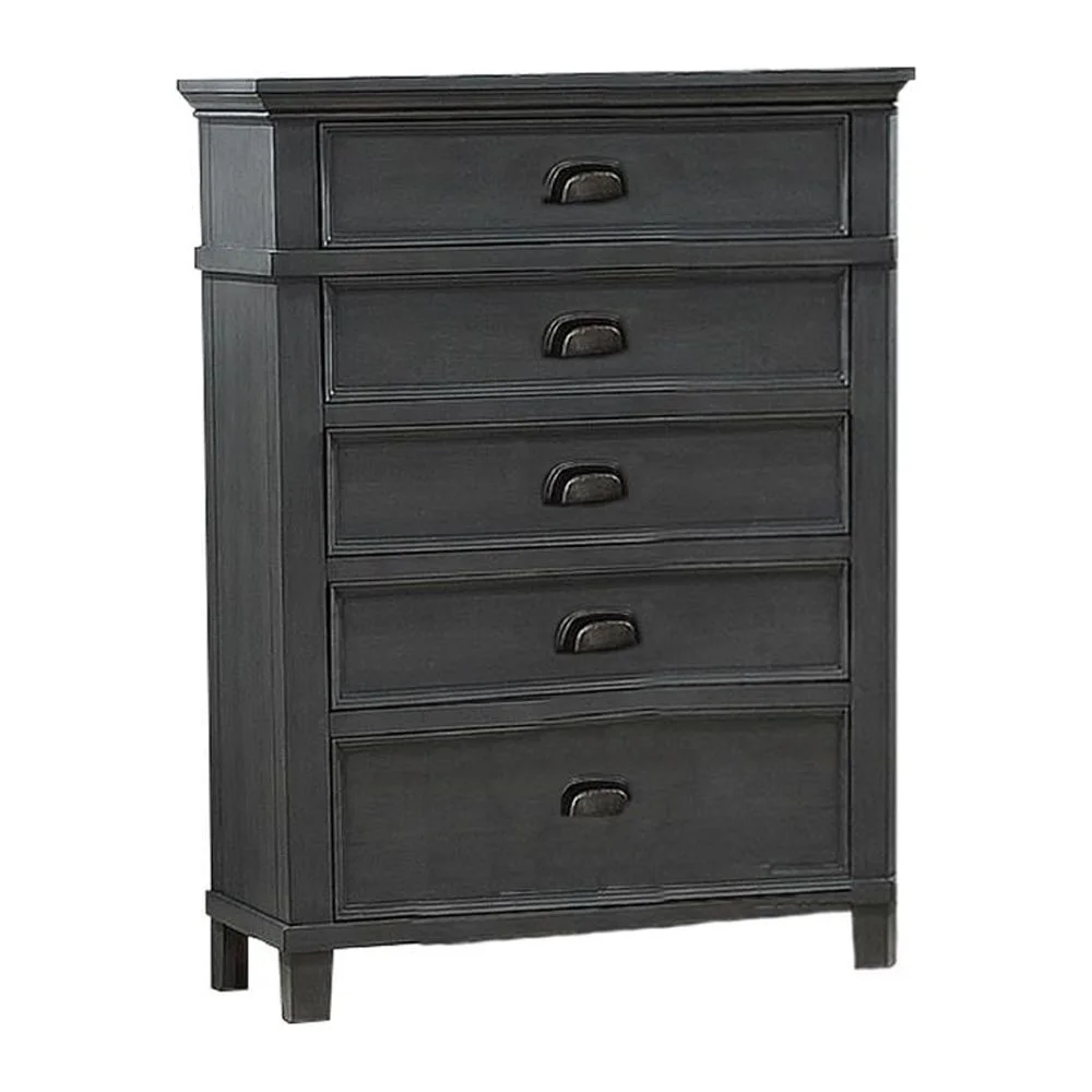 Sandy Platform Cappuccino Wood 6 Piece Bedroom Set in Queen