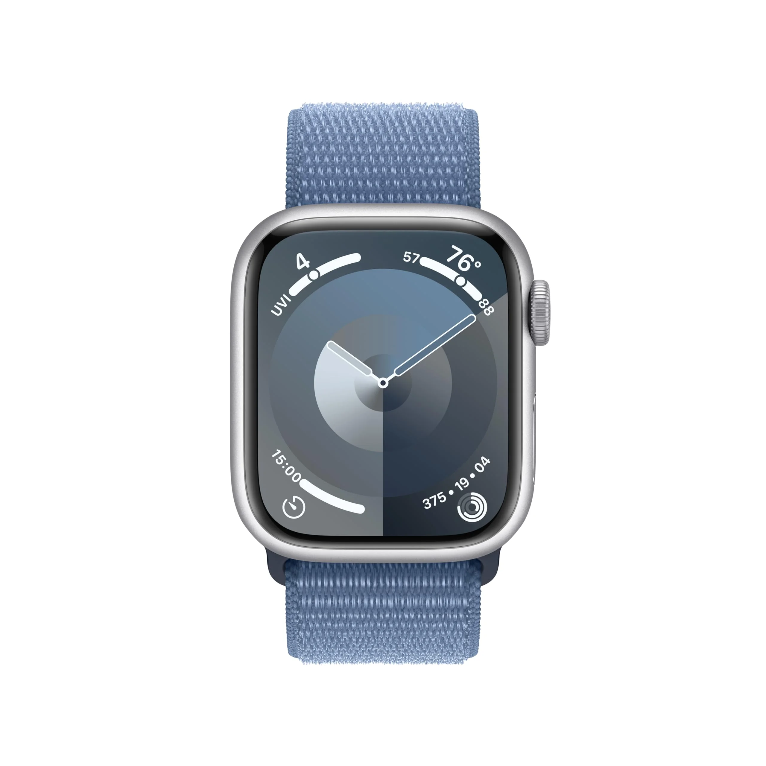 Restored Apple Watch Series 9 [GPS + Cellular 41mm] Smartwatch with Silver Aluminum Case with Winter Blue Sport Loop. (Carbon Neutral)Refurbished