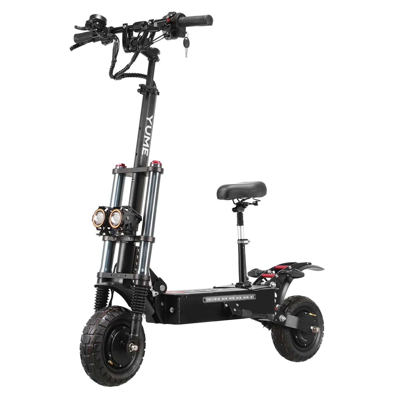 YUME Scooter Y10 Adult Electric Scooter Double Suspensions Dual Motor 23.4AH Battery 52V 2400W 40 MPH 40 Miles Fast Sports Scooter 10