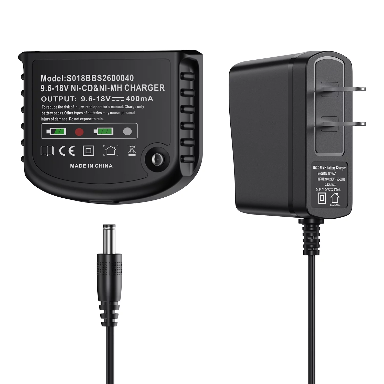 Battery Charger for Black & Decker 9.6V-18V Power Tools Ni-CD & Ni-Mh Battery