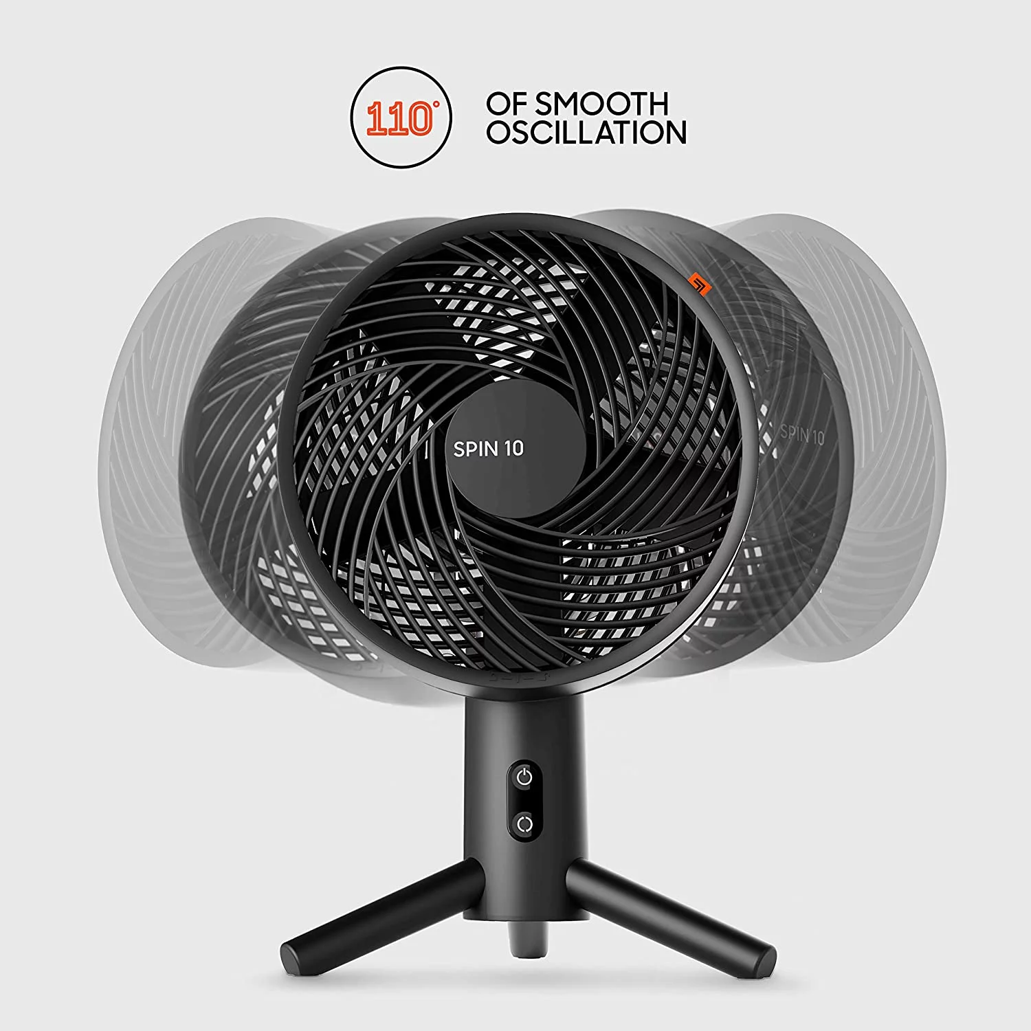 Sharper Image SPIN 10 Oscillating Desktop Fan, 15.5