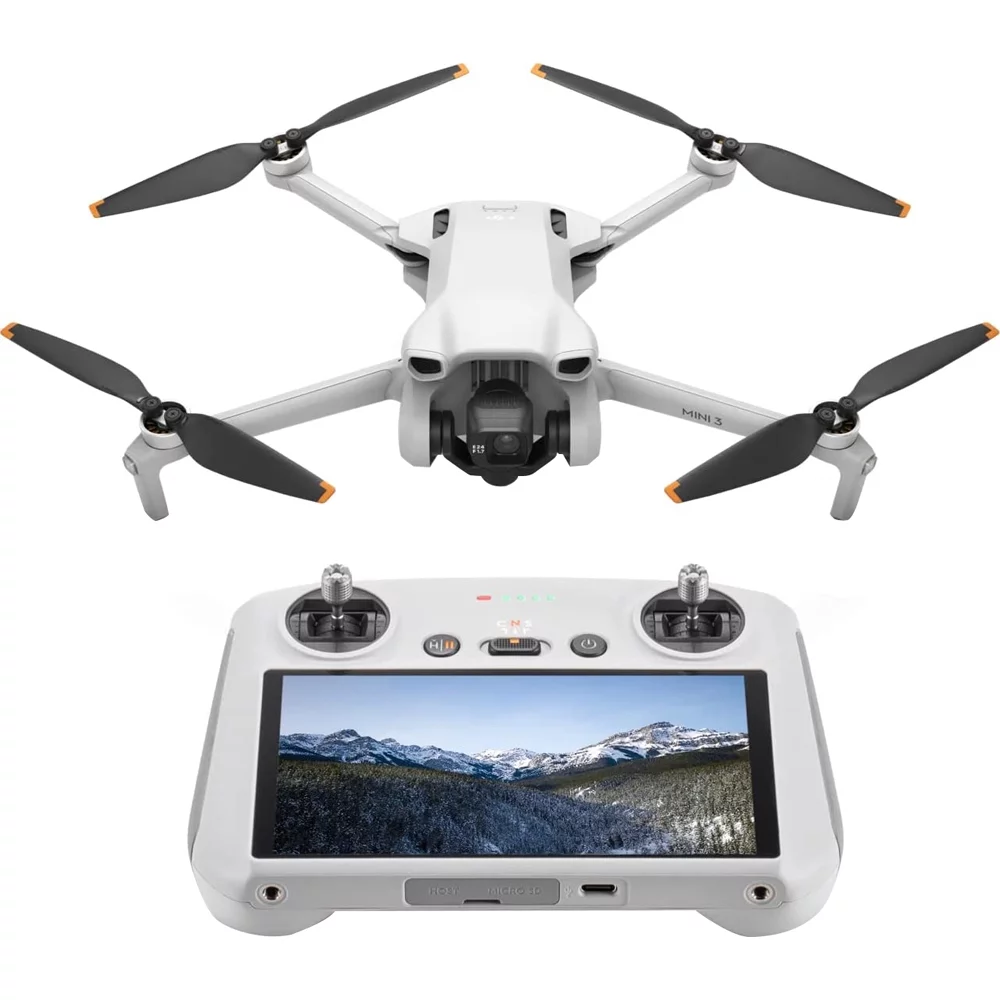 Open Box DJI Mini 3 (DJI RC) - Lightweight and Foldable Mini Camera Drone with 4K HDR Video, 38-min Flight Time, True Vertical Shooting, and Intelligent Features