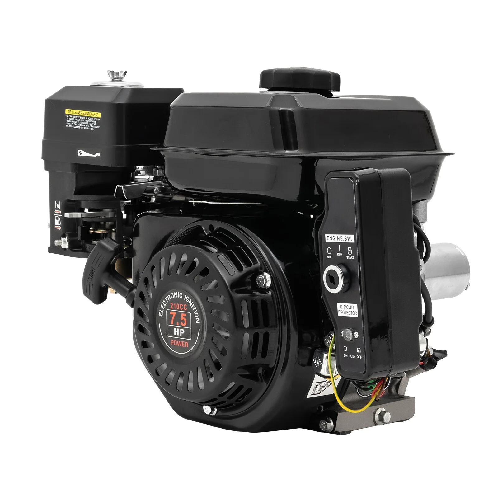 YIYIBYUS 7.5HP Electric Start Gasoline Engine Motor 212CC 4-Stroke OHV Go Kart Engine Motor for Lawnmower Scarifier Compressor