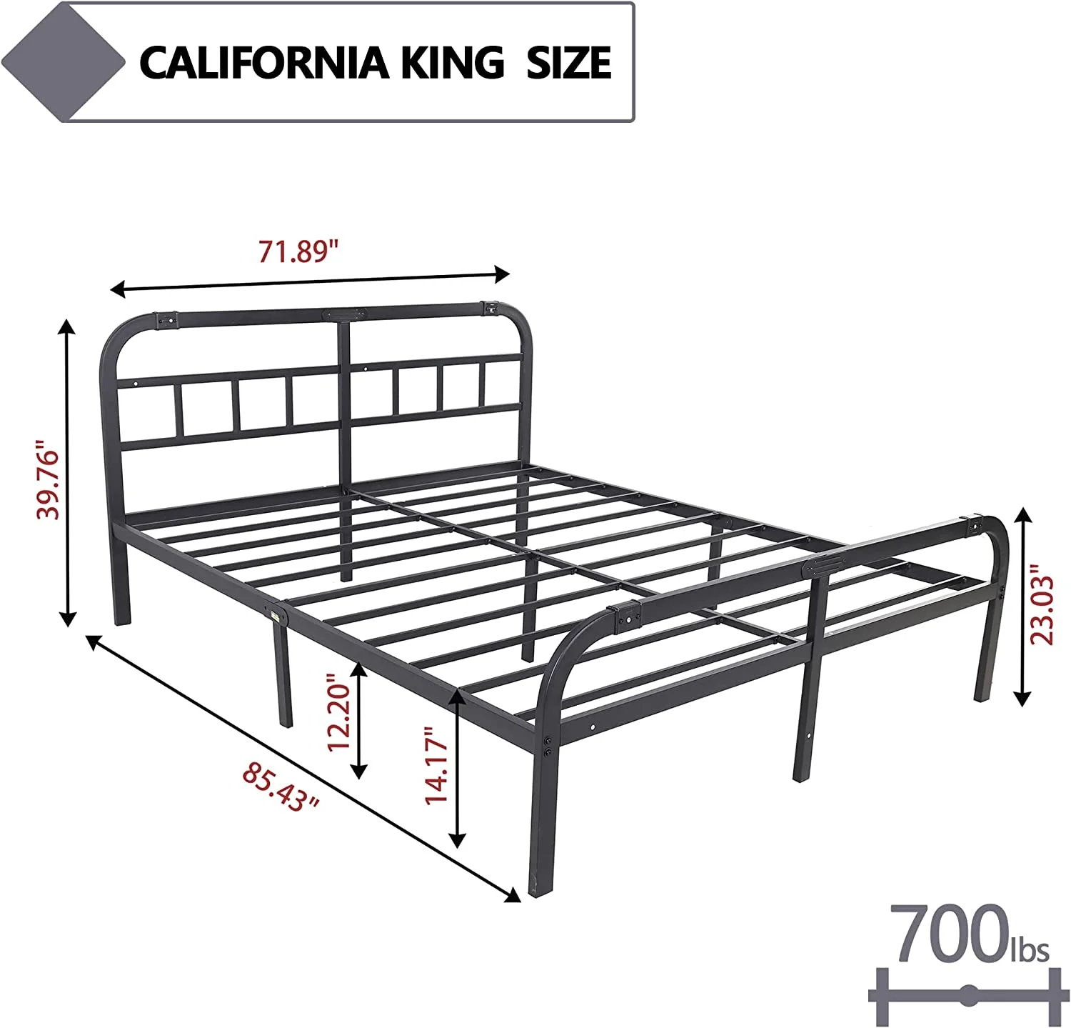 Twin XL Bed Frame with Headboard and Footboard  2000lbs Heavy Duty Strengthen Support Mattress Foundation  Metal Platform Bed Frame No Box Spring Needed  Quiet and Anti-Slip  Easy Assembl