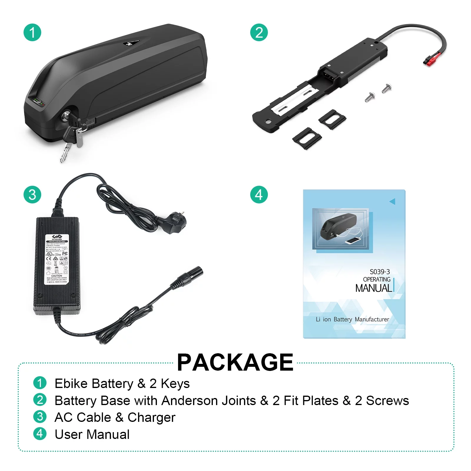 BVSLTUK 48V Ebike Battery 15Ah Electric Bike Battery for 500W 750W 1000W Electric Bike Motor Bike Battery.
