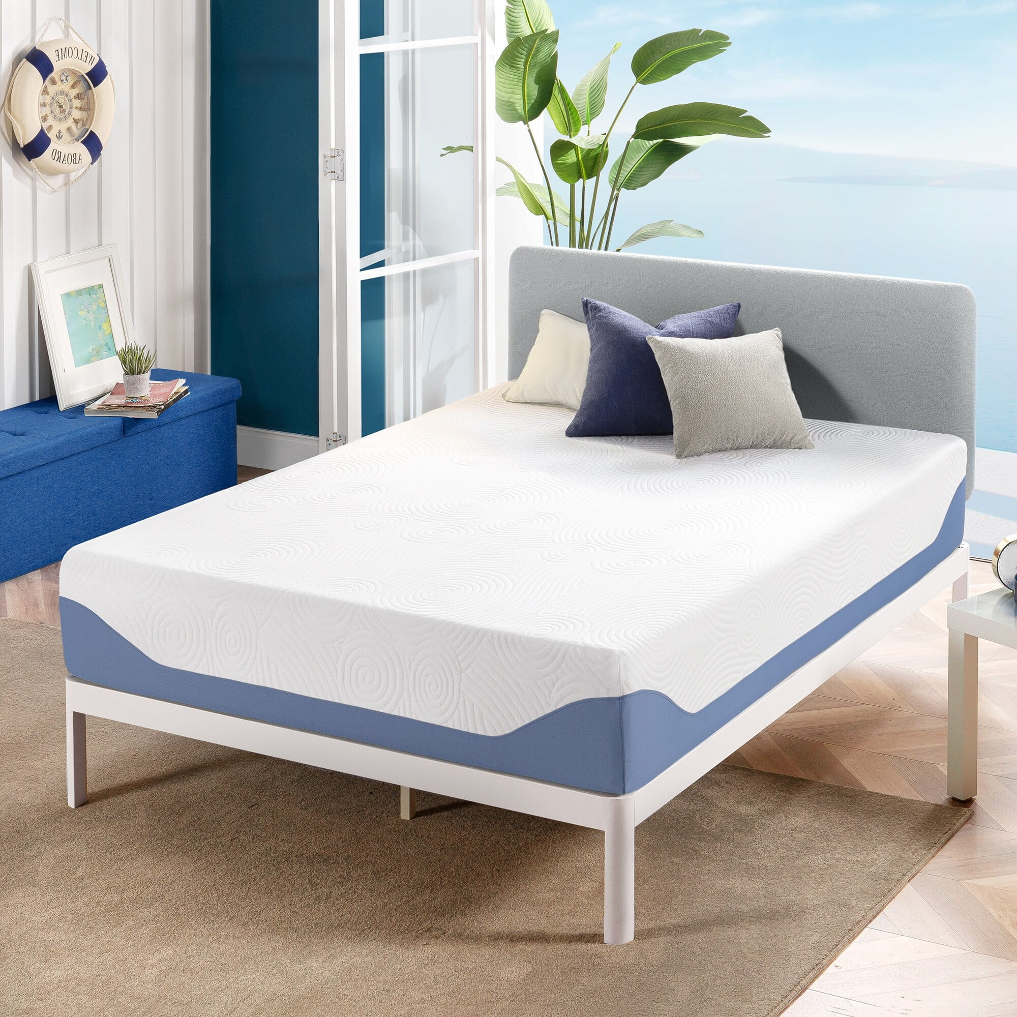 Crown Comfort 12 inch Gel Memory Foam Mattress with Premium Cover Twin