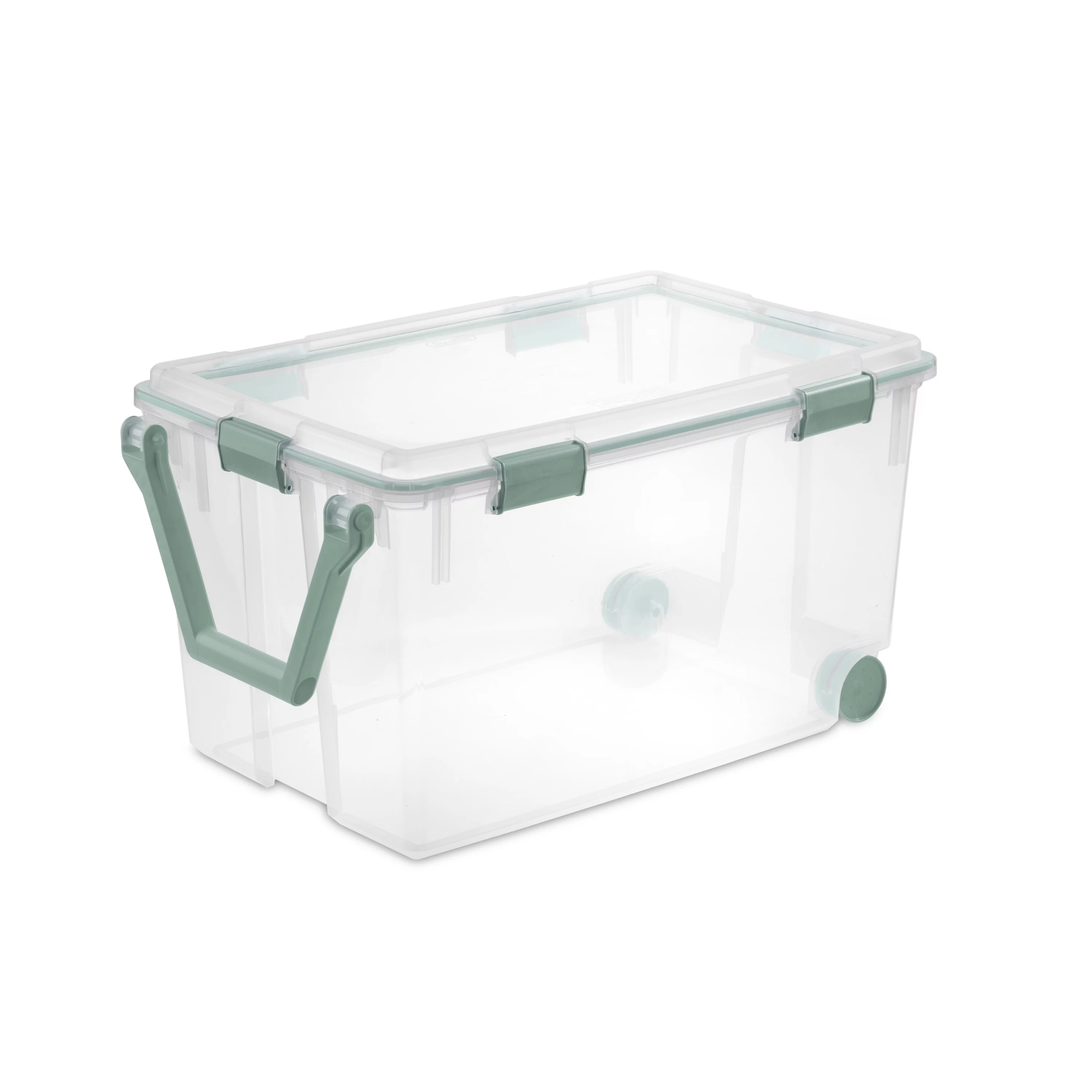 Sterilite 120 Qt. Wheeled Gasket Box Aqua Slate Case of 3