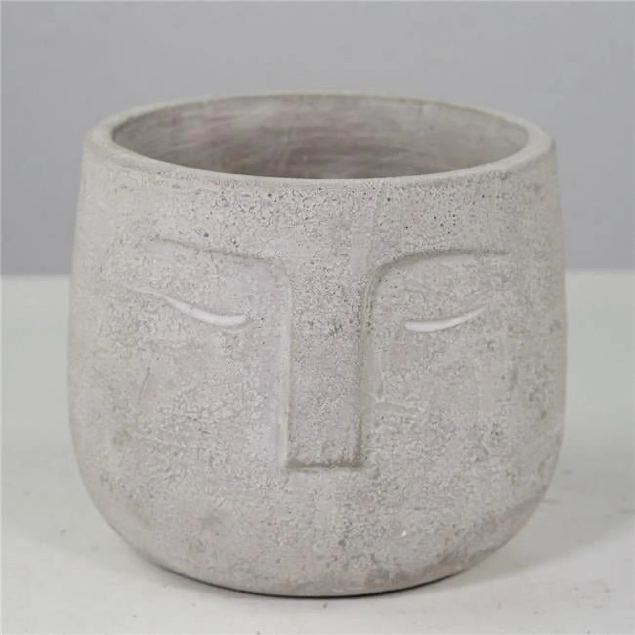 AI-CE05-198-Q06 Cement Face Planter, Gray - Set of 6