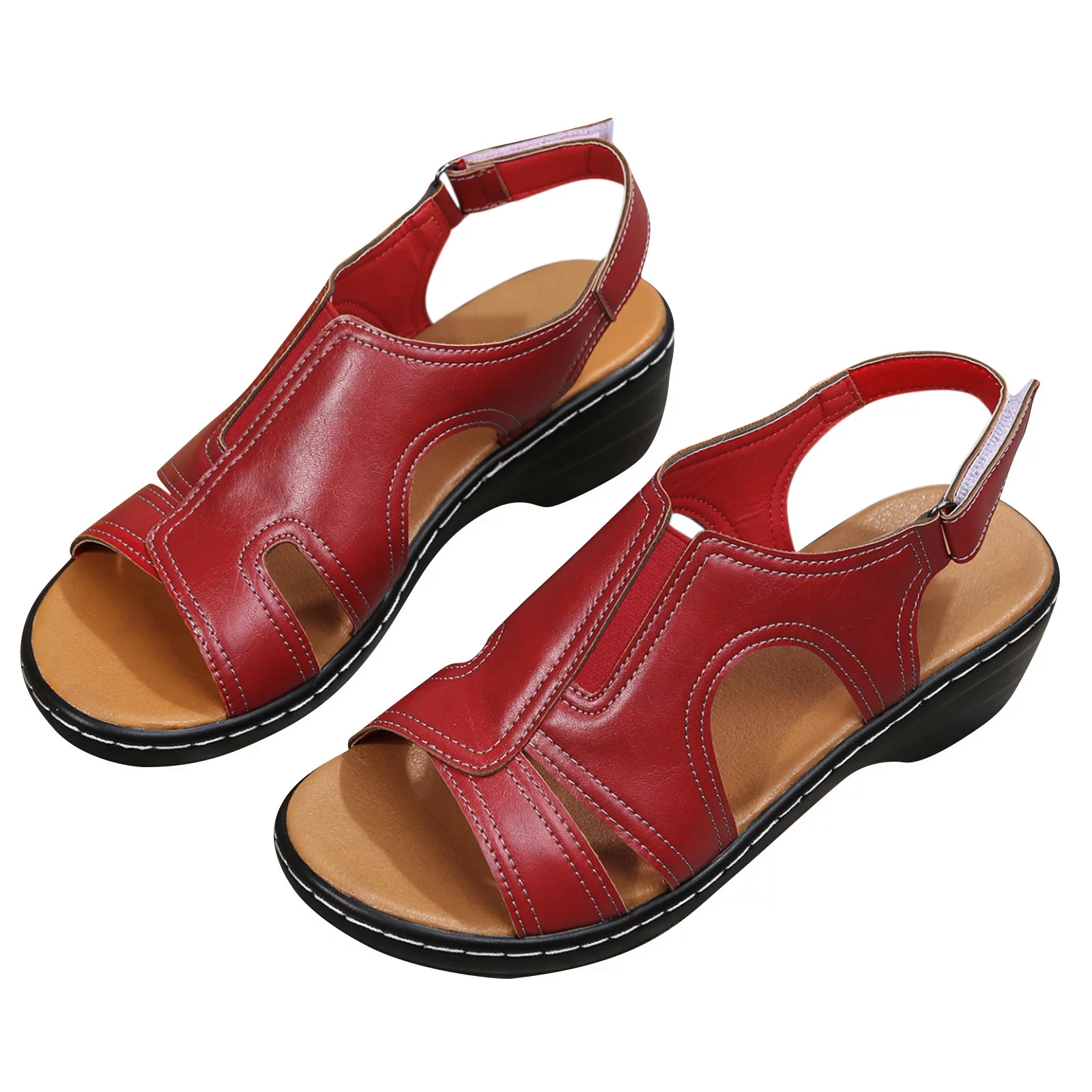 LoyisViDion Womens Sandals Clearance Summer Ladies Slippers Casual Women'S Shoes Roman Fish Mouth Casual Wedges Sandals Rollback