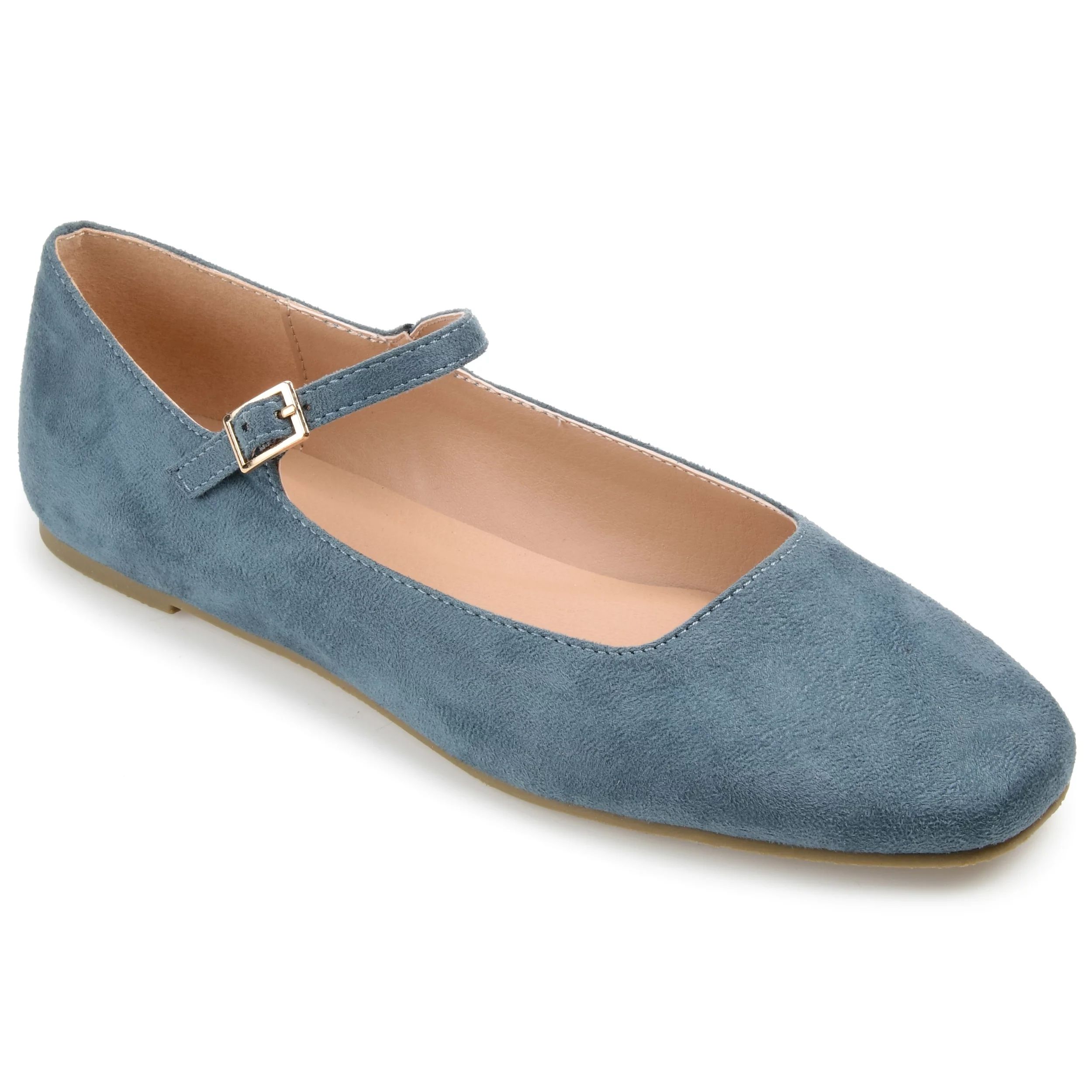 Journee Collection Women's Carrie Buckle Square Toe Mary Jane Flats