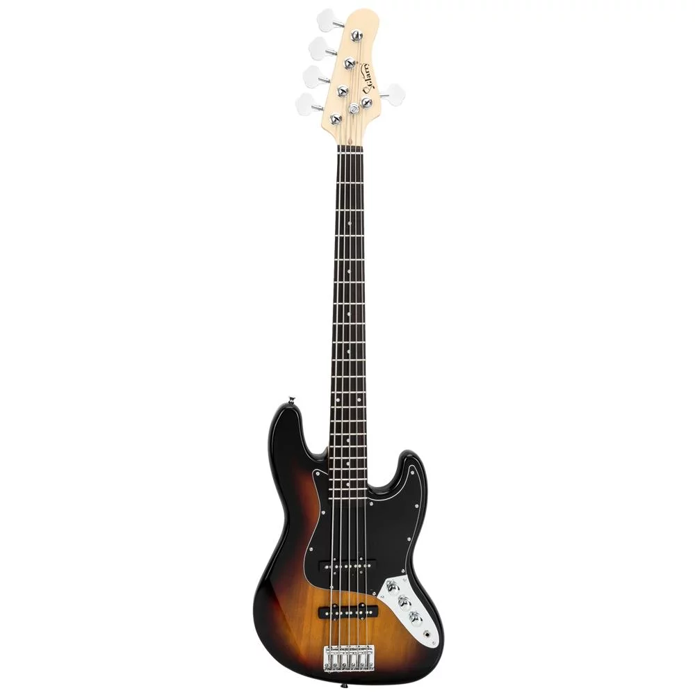Glarry Electric 5 String Bass Guitar Full Size with Bag Strap Pick Connector Wrench Tool