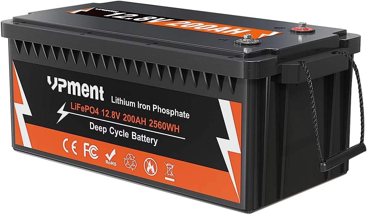 LiFePO4 12V 200Ah Lithium Iron Battery, Built-in 100A BMS, 4000+ Cycles,280amp Max for RV, Solar, Marine Boat