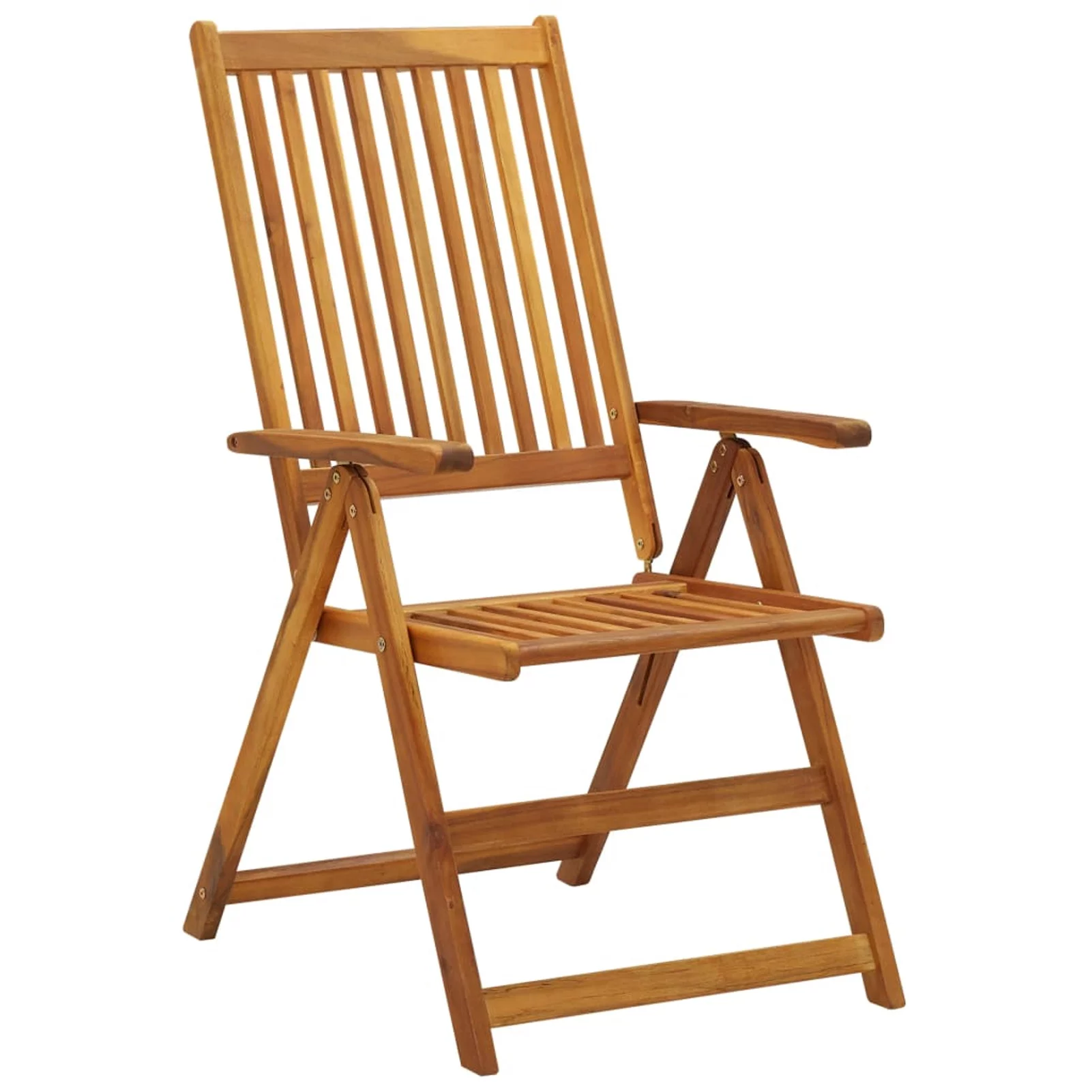 walmeck Folding Patio Chairs 8 pcs Solid Acacia Wood