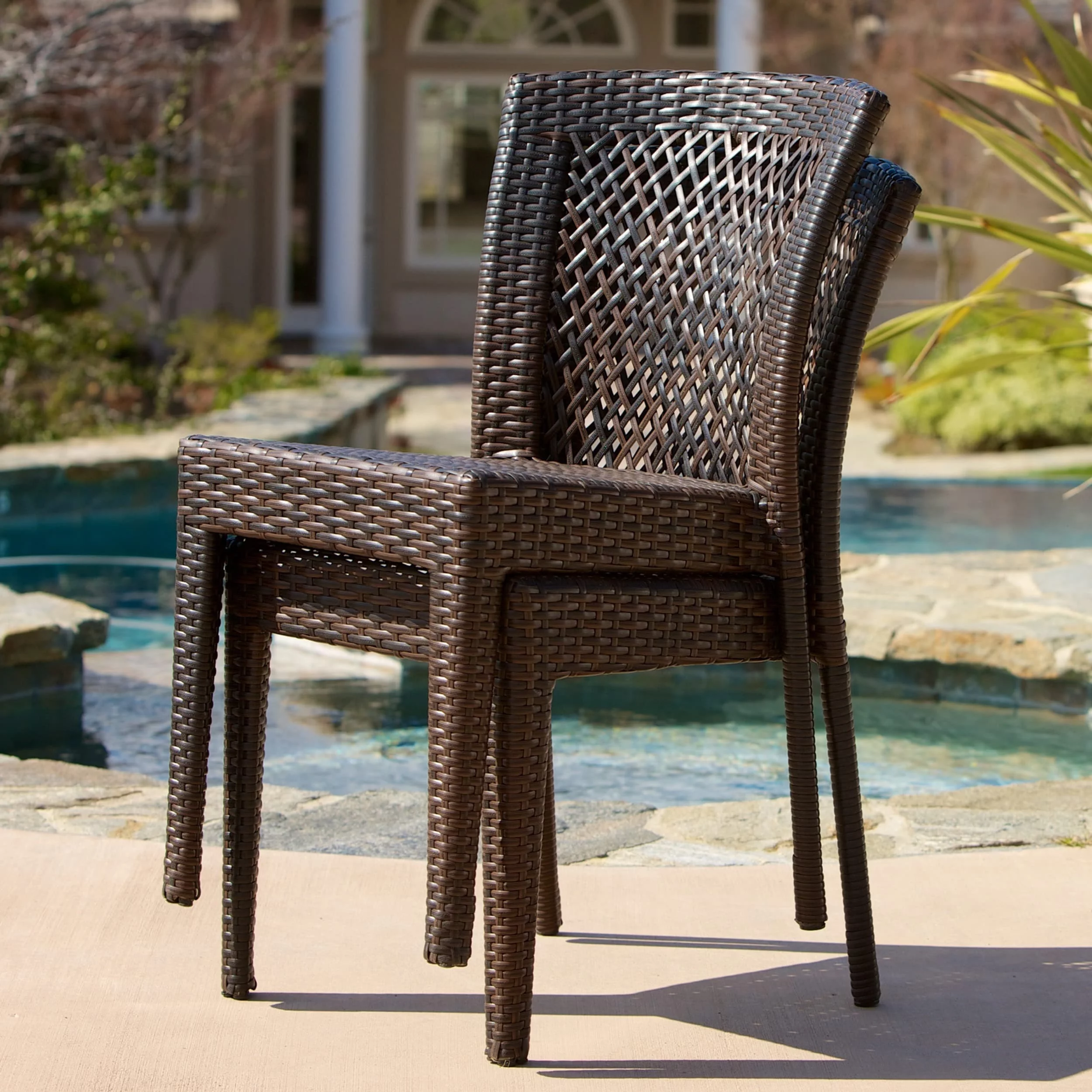 Dusk Outdoor Wicker Stacking Dining Chair - Set of 4