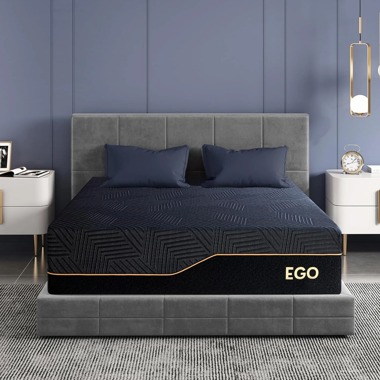 14 Inch Queen Memory Foam Mattress for Back Pain, Cooling Gel Bed in a Box, Made in USA, CertiPUR-US Certified, Therapeutic Medium Mattress, 60x80x14 Black