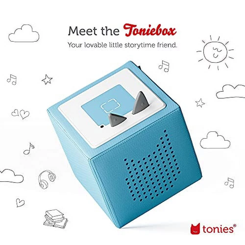 Toniebox Audio Player Starter Set with Elsa, Moana, Cinderella, and Ariel - Light Blue [Discontinued]