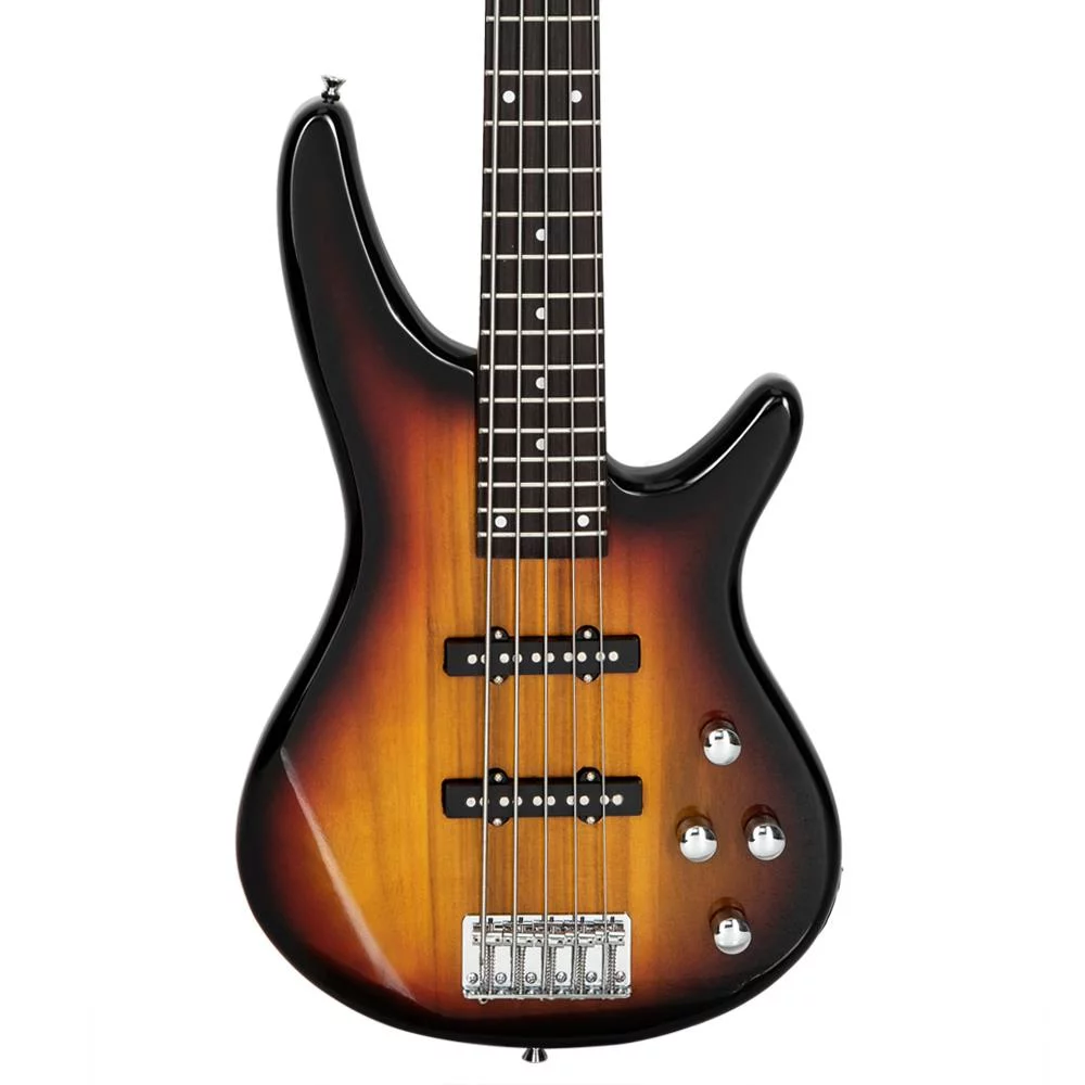 Glarry GIB Electric 5 String Bass Guitar Full Size with Guitar Bag Strap Pick Connector Wrench Tool
