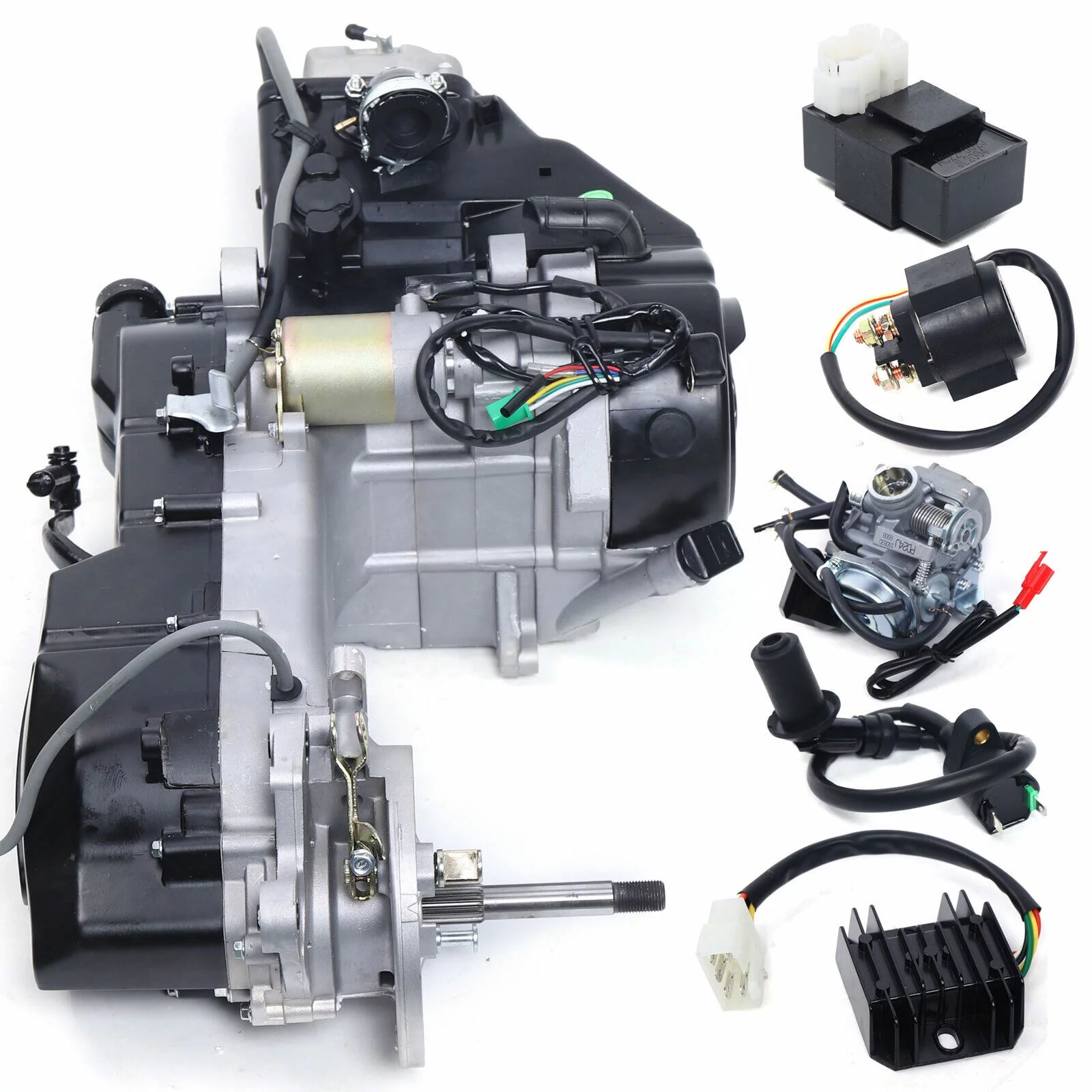GY6 Single Cylinder Long Case 4-Stroke Scooter Complete Engine Motor CVT 150CC