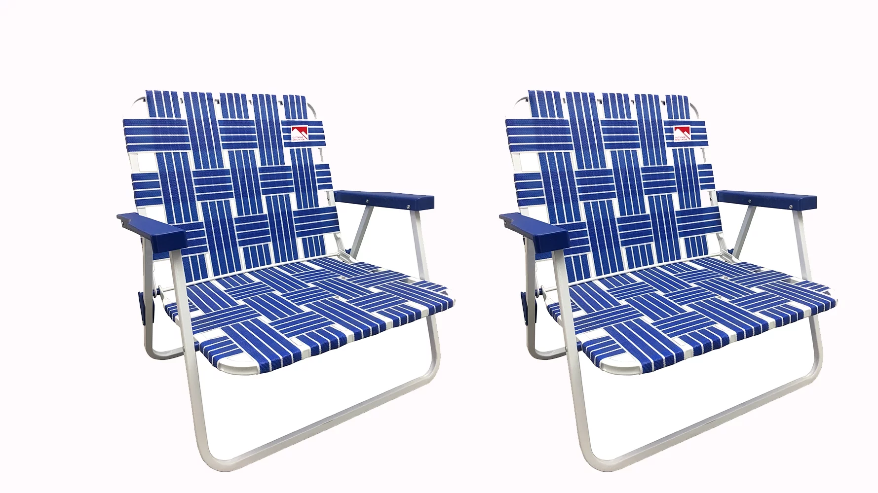 Outdoor Spectator (2-Pack) Low Profile Reinforced Steel Powder Coated Webbed Folding Lawn/Camp/Beach Chair (Blue)