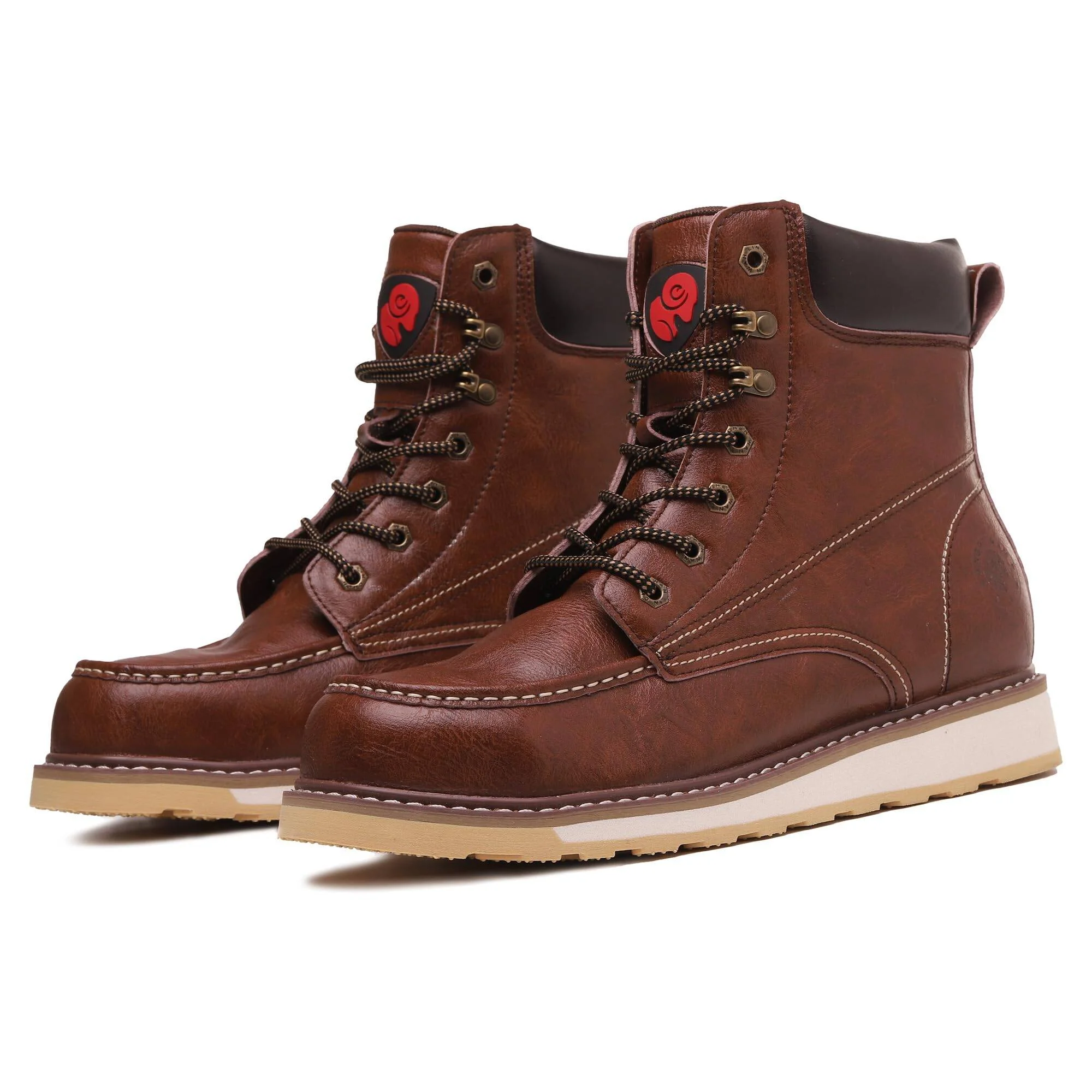 ANGRYRAM Work Boots for Men Steel Toe Boots,Waterproof Slip Resistant Industrial & Construction Work Boots