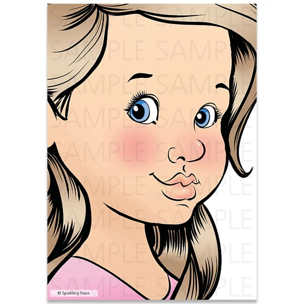Sparkling Faces Practice Board - Mia (Left Handed), Face Painting Practice and Display Tool, Reusable Colored Makeup Template, A4 Size - 8.27