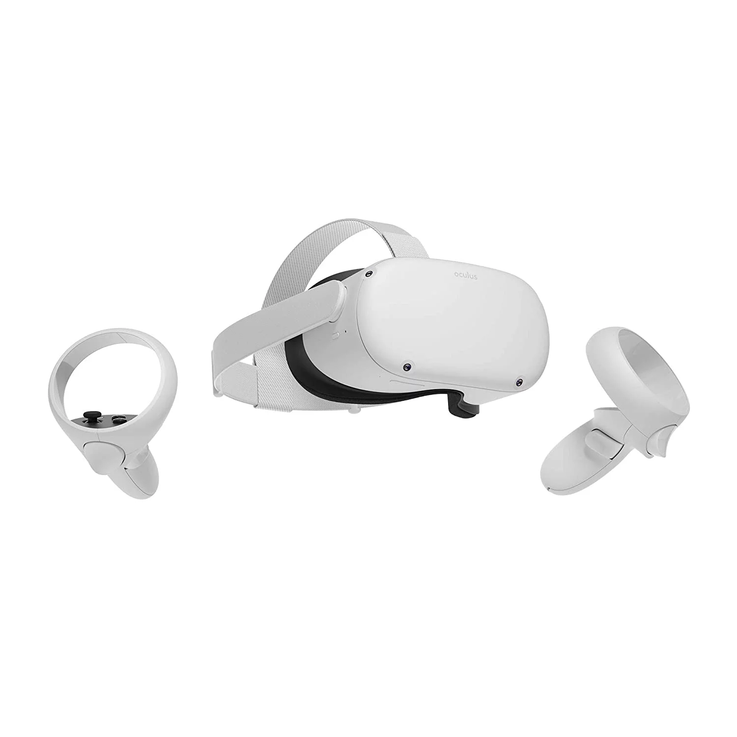 Newest Oculus Quest 2, Advanced All-in-One Virtual Reality Gaming Headset, 64GB White, Holiday Bundle with Stereo In-Ear Headphones, Lens cloth, Hand-tearable Velcro Accessories Set