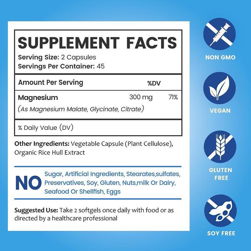 BioEmblem Triple Magnesium Complex - 300mg (180 Capsules)