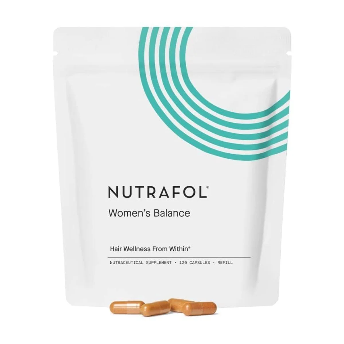 Nutrafol® Women's Balance Hair Growth Supplements, Ages 45 and Up, Clinically Proven Hair Supplement for Visibly Thicker Hair and Scalp Coverage|1 Month Supply Refill Pouch