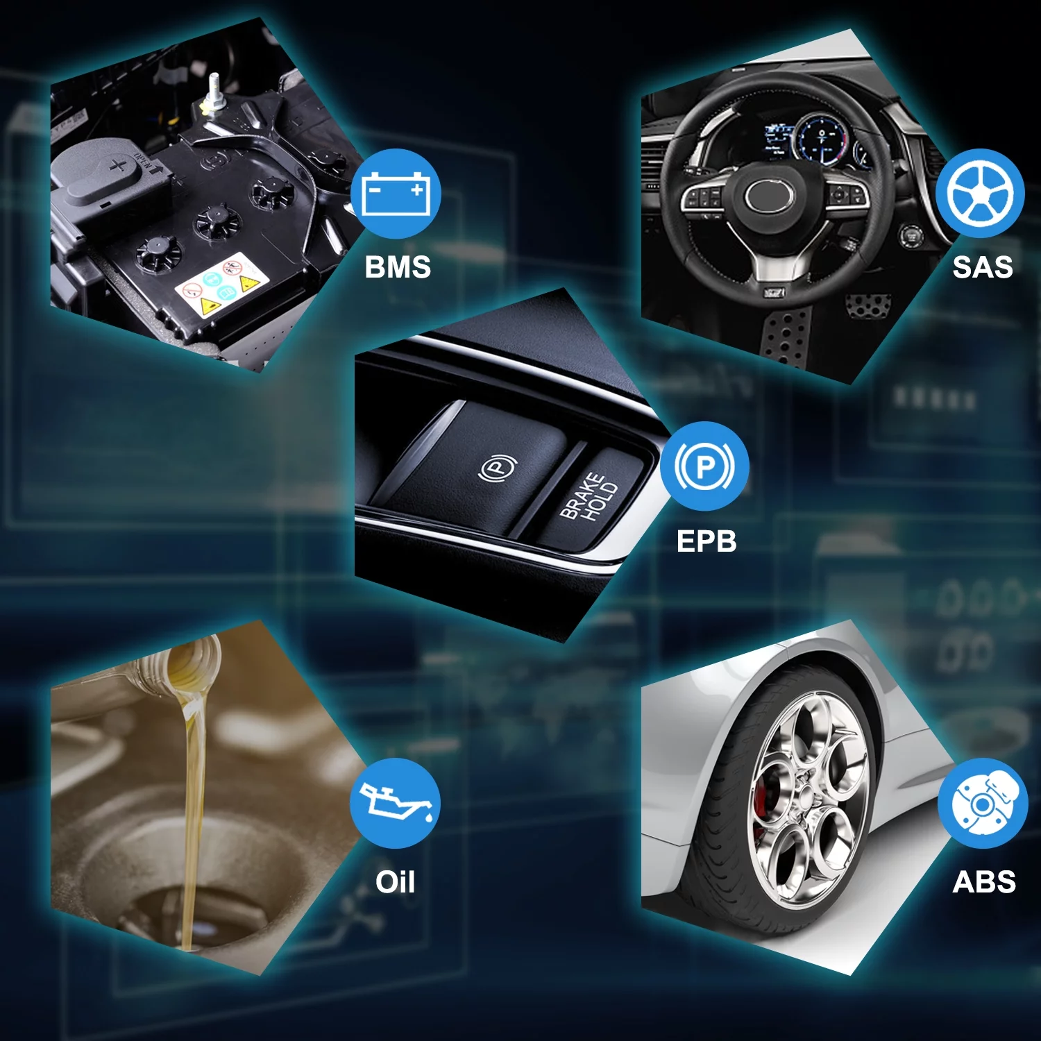 ANCEL FX3000 OBD2 Scanner Car Diagnostic Scanner Check Engine ABS SRS Transmission Scan Tool with Oil EPB BMS Reset ABS Bleeding SAS Calibration Automotive Scanner OBD2 Code Reader