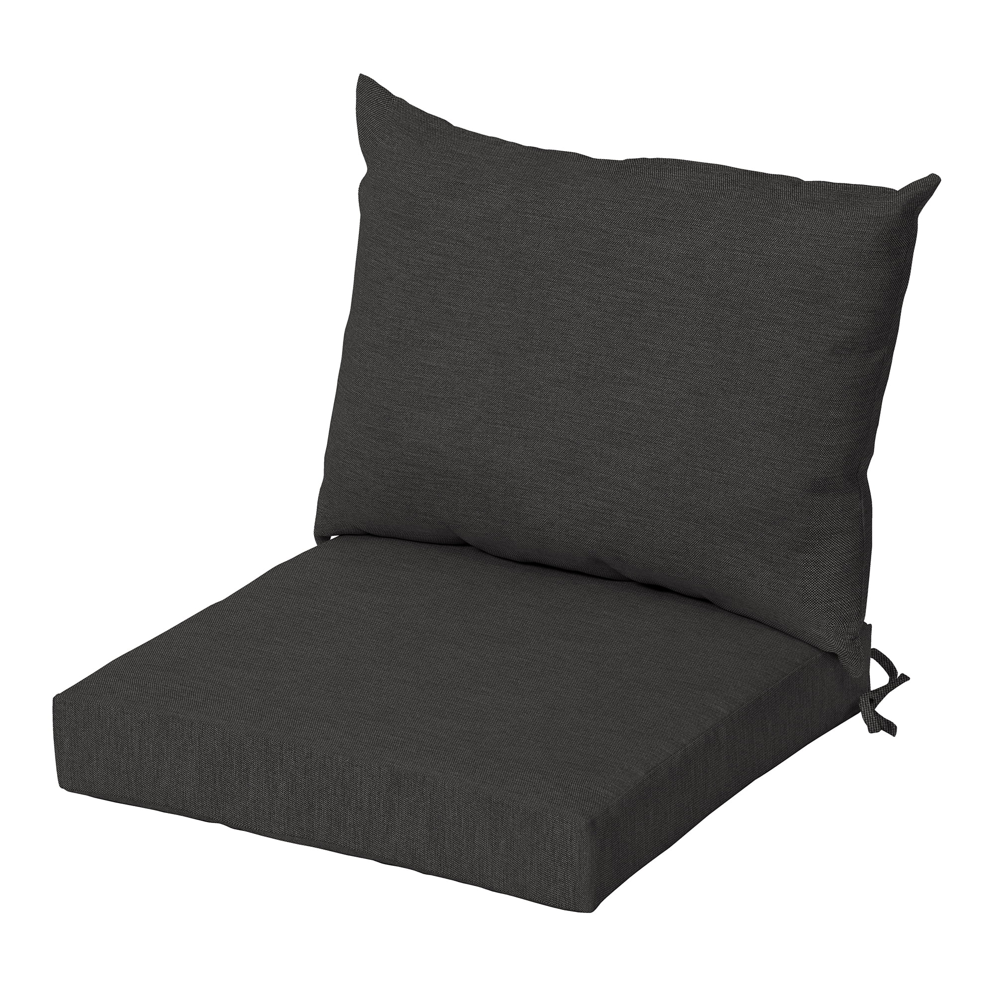 Arden Selections Oceantex Outdoor Dining Chair Cushion Set, 21 x 38, Recycled Fabric, Water Repellent, Fade Resistant 21 x 38, Ink Charcoal Black