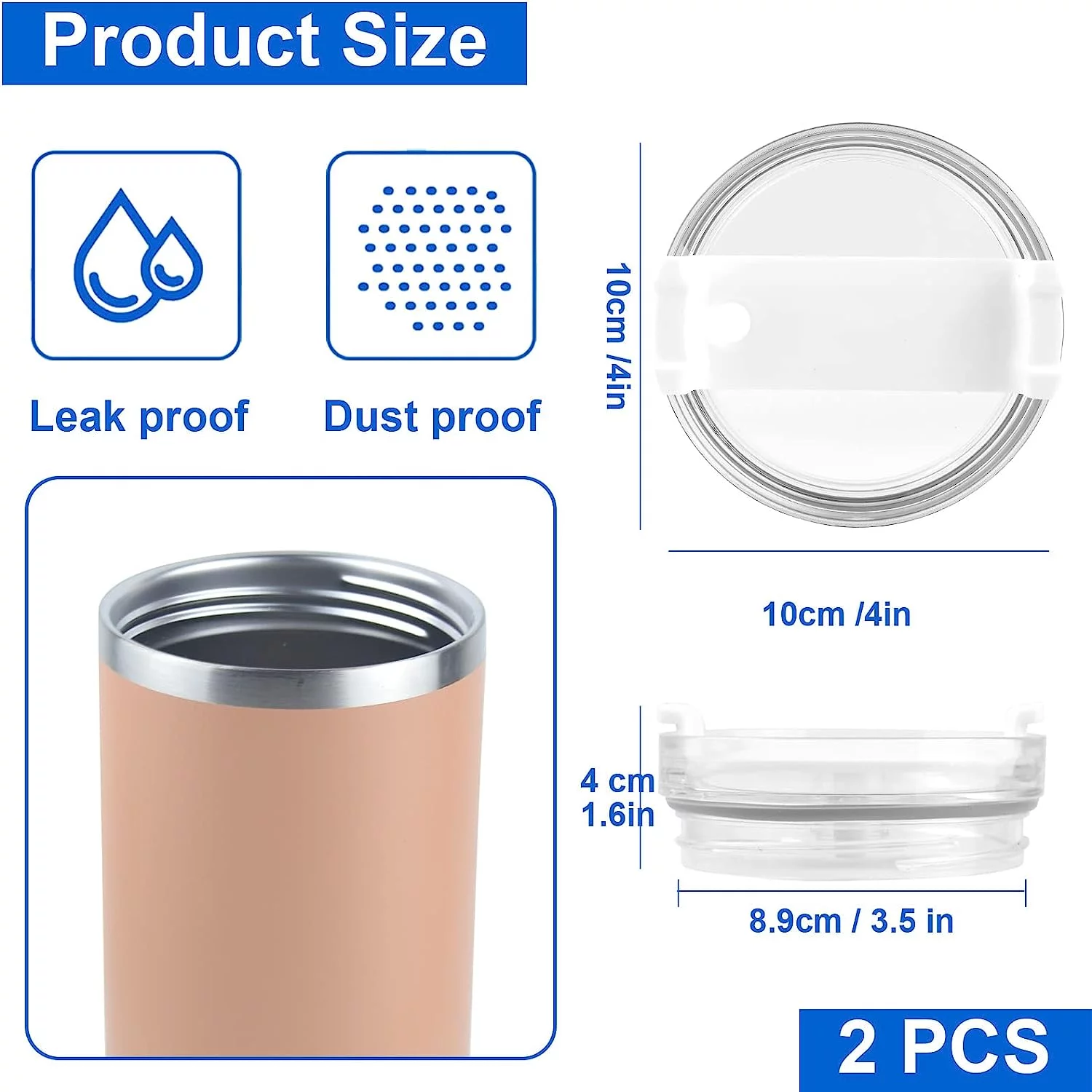 DGPERTE Tumbler Lids 2 Pack Fit for Stanley Tumbler 40 oz, Spill Proof and Splash Resistant Lids for Stanley Tumbler Cup 40 oz and other Tumbler 40 oz