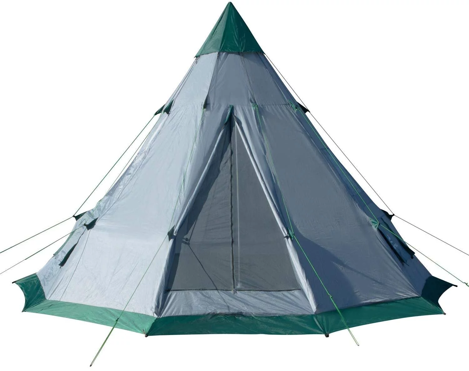 HYUN 6-7 Person Outdoor Teepee Camping - 12'x12' Family Yurt Festival Large Tent for Adults - Includes Stakes, Poles, Guylines, Rain-Cap, Stabilizer and Large Bag