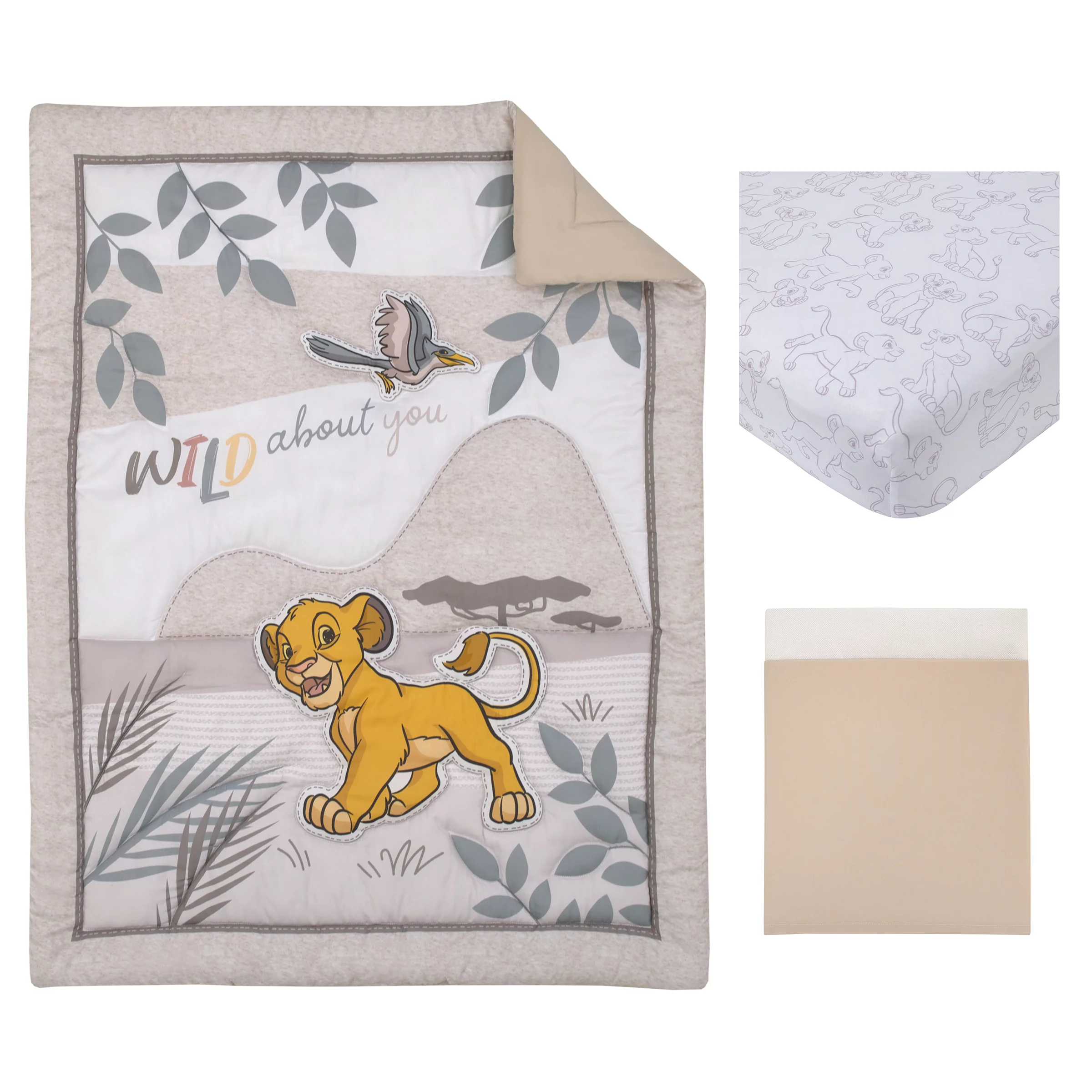 Disney Lion King - Wild About You Simba 3 Piece Crib Bedding Set