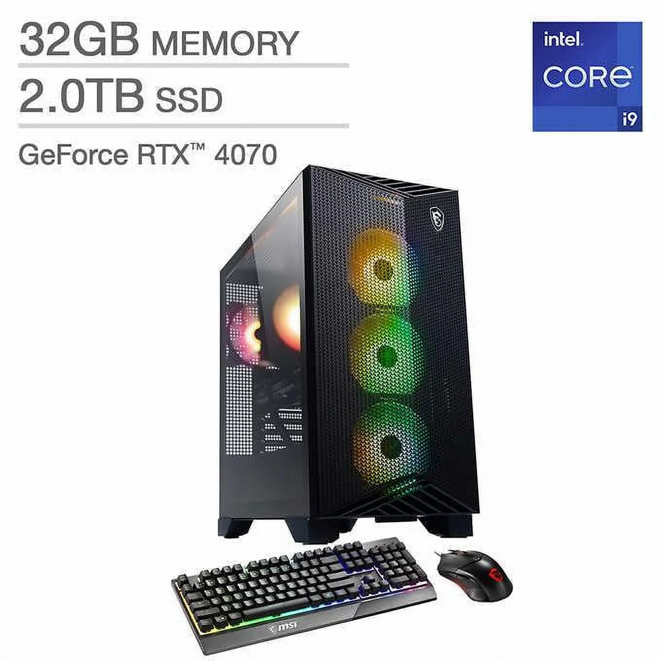 MSI Aegis R2 Gaming Desktop - Intel Core i9 Processor 14900F - GeForce RTX 4070 - Windows 11 Home PC Computer 32GB RAM