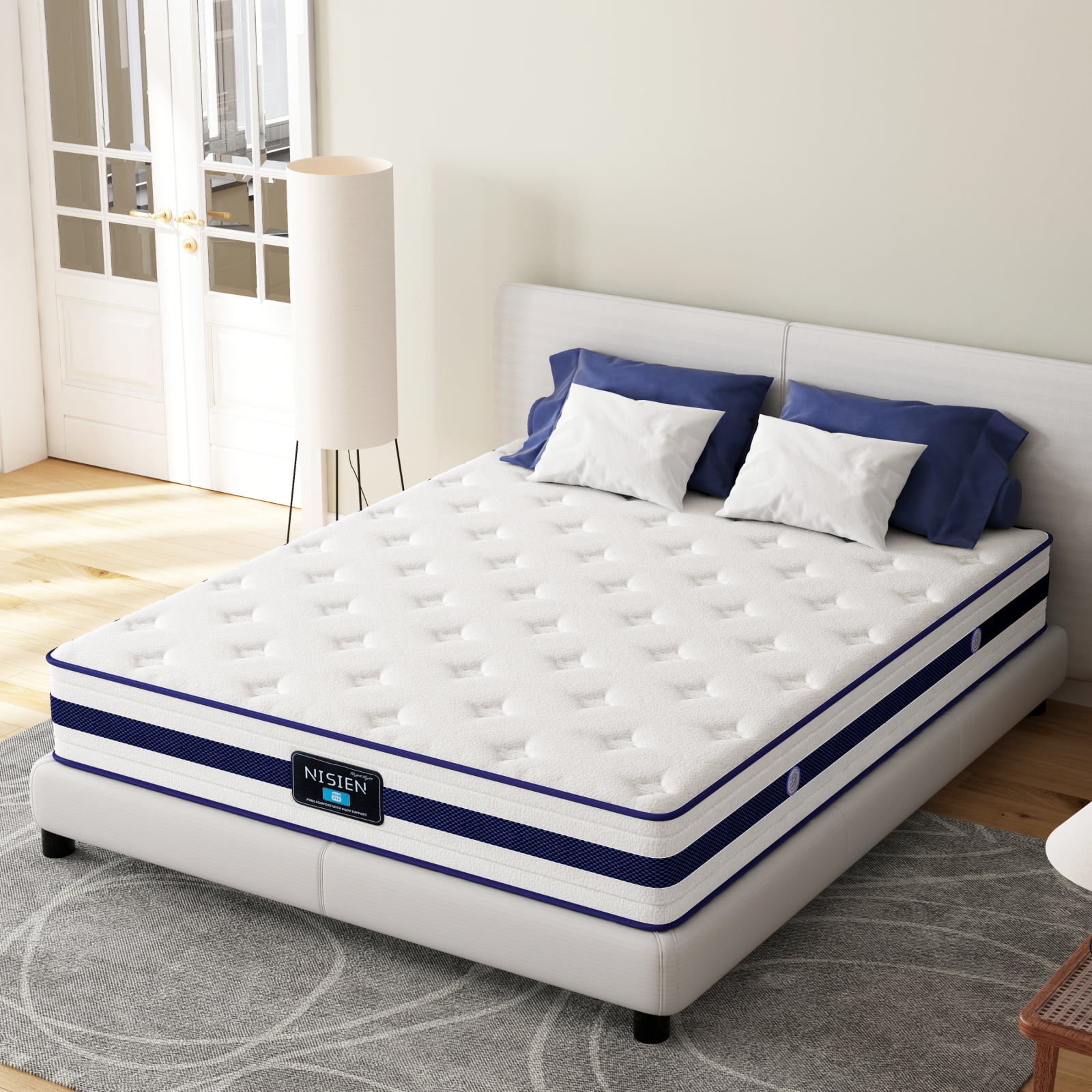 Generic Hybrid Queen Mattress 12 Inch, Queen Size Spring Gel Memory Foam Mattress, Medium Firm Queen Mattresses in a Box