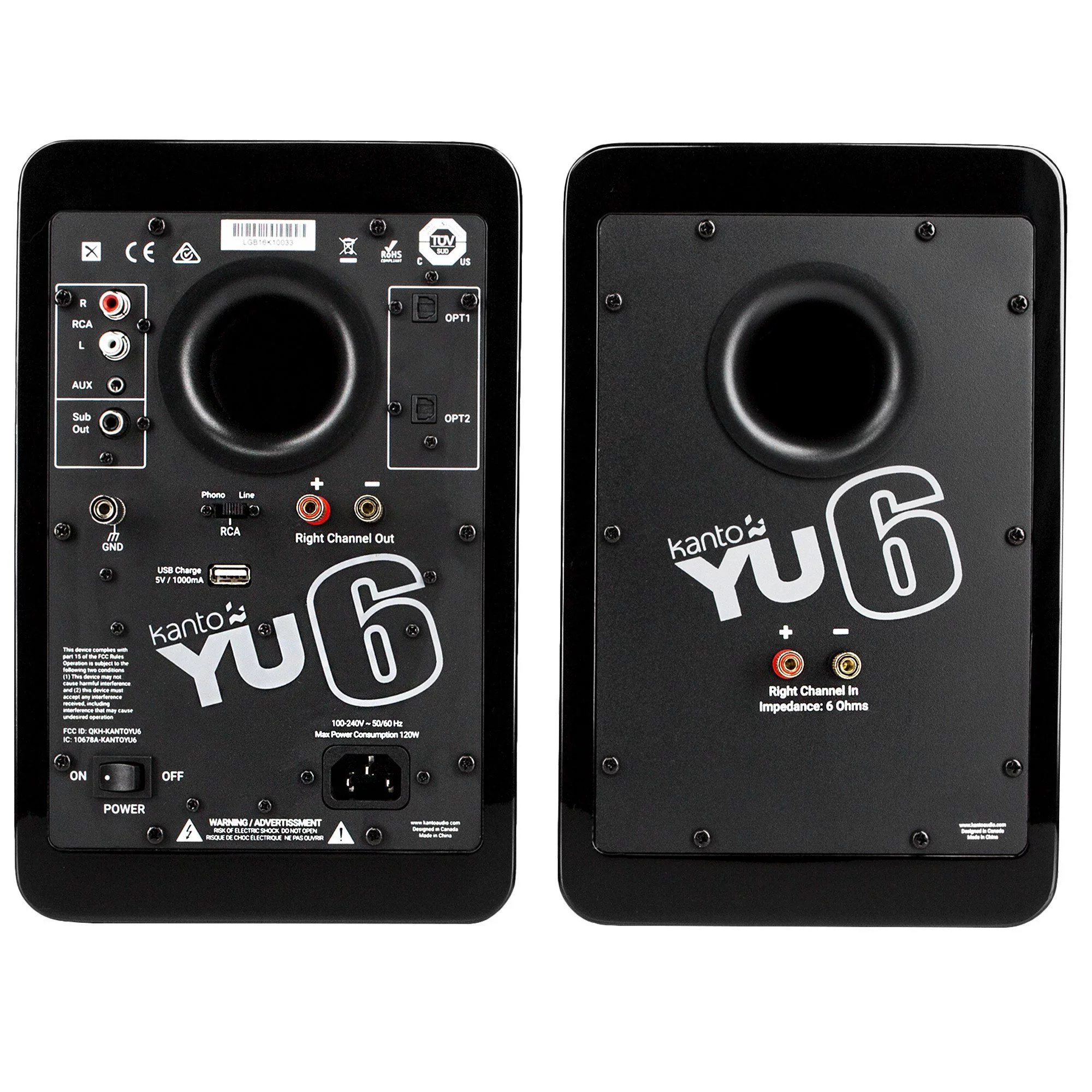 Kanto Living YU6 2-Way Powered Bookshelf Speakers (Pair, Pure)