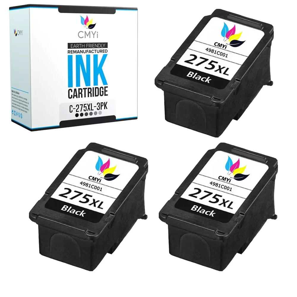 CMYi Ink Cartridge Replacement for Canon PG-275XL (3-Pack: Black)