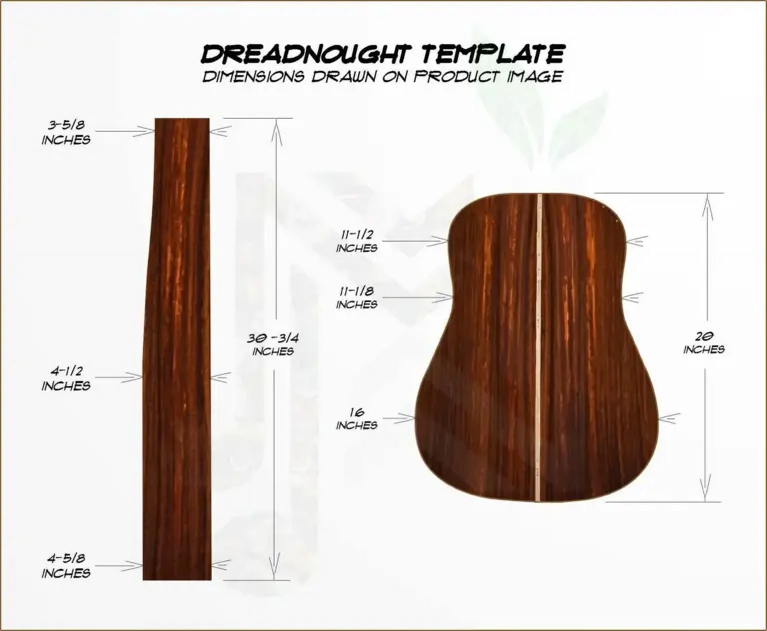 Mexican Cocobolo Acoustic Guitar Back and Sides Dreadnought (DT) Set. – MCDT000620-1.2