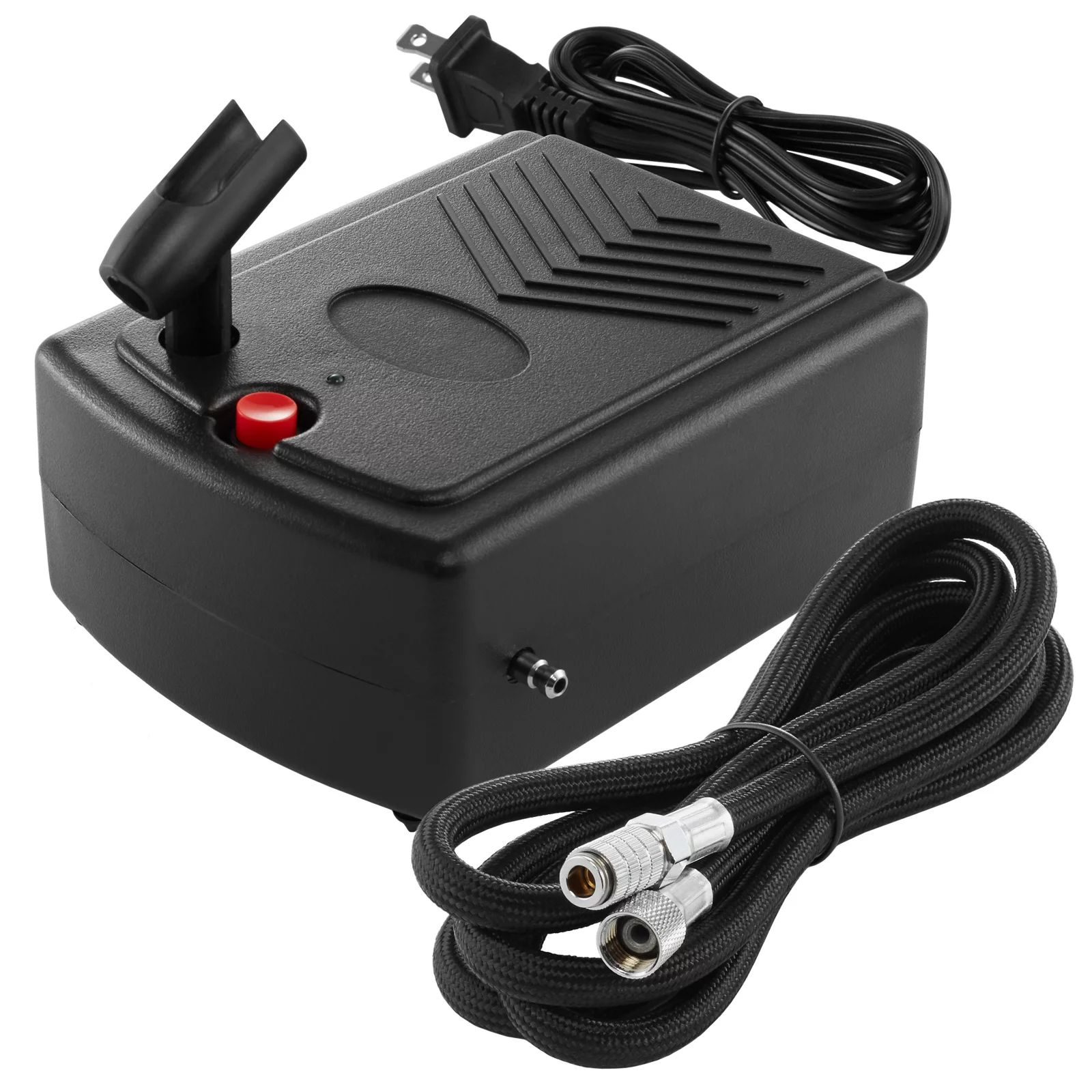 PointZero Airbrush Cake Decorating Kit - Professional Airbrush, Portable Compressor Bundle with 4 Chefmaster Colors