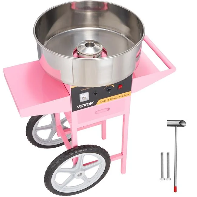 Vevor 1000W Electric Cotton Candy Machine with Cart, Pink