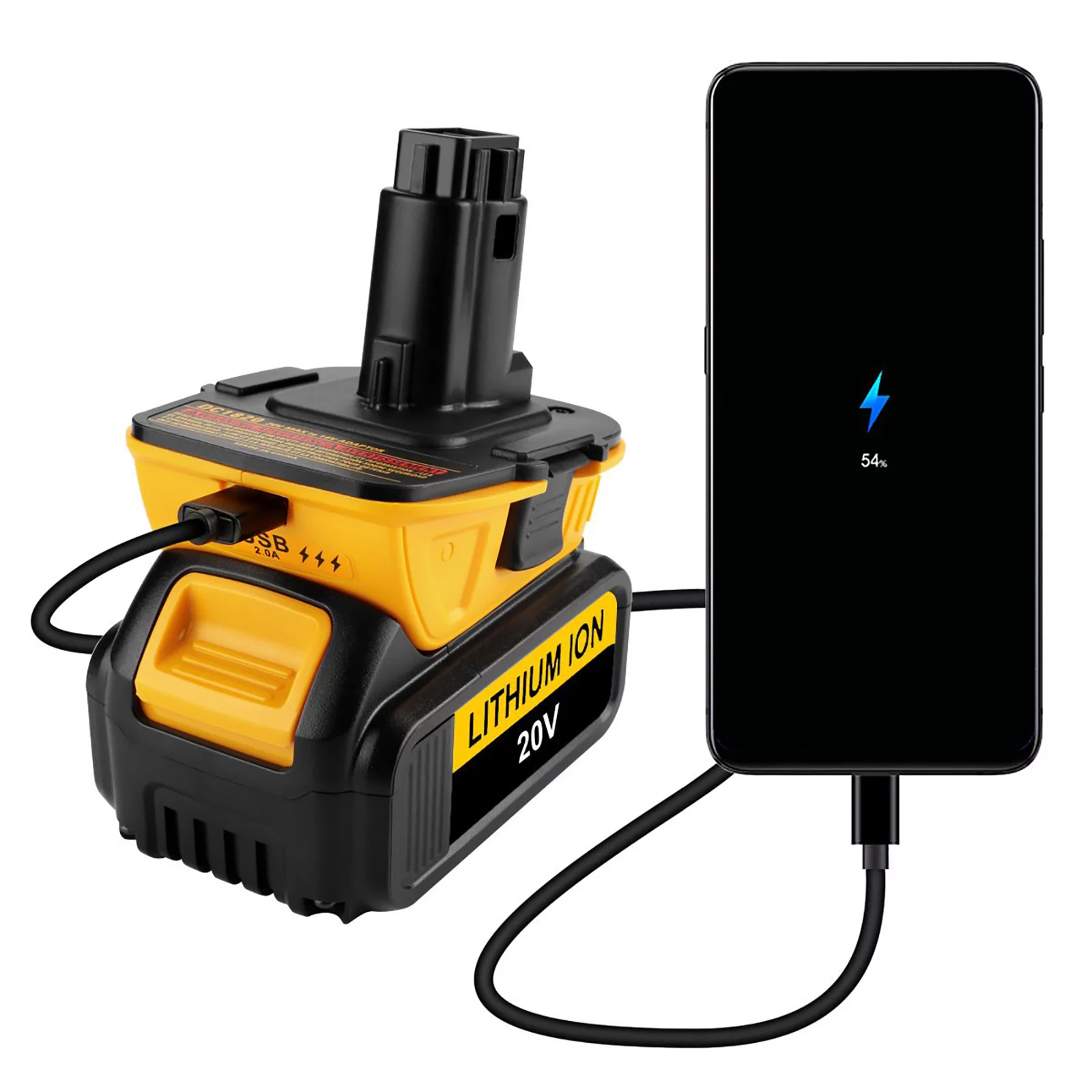 20V Battery Adapter for Dewalt 18V Tools Compatible with 20V MAX XR Lithium Battery DCB200 DCB201 DCB203 DCB203BT DCB204 DCB205 DCB206
