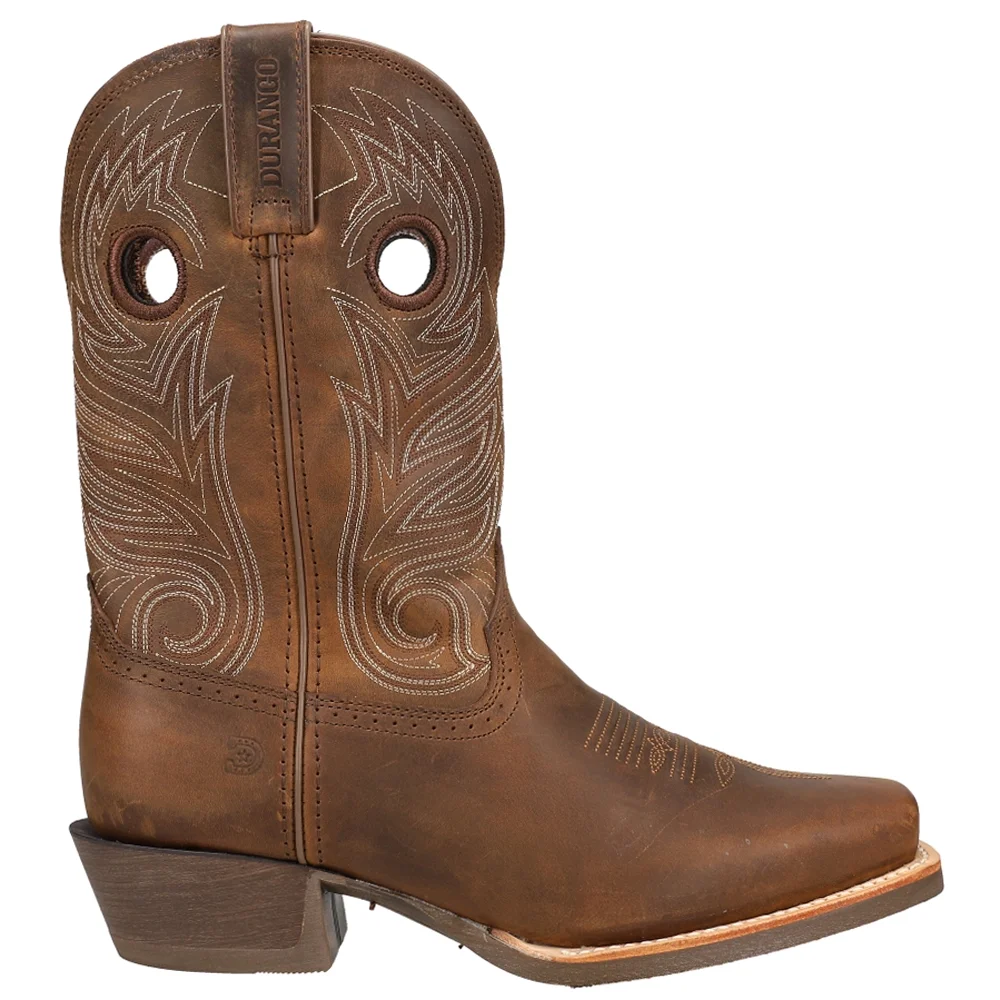 Durango Mens Pro Rugged Tan Square Toe Cowboy Casual Boots Mid Calf