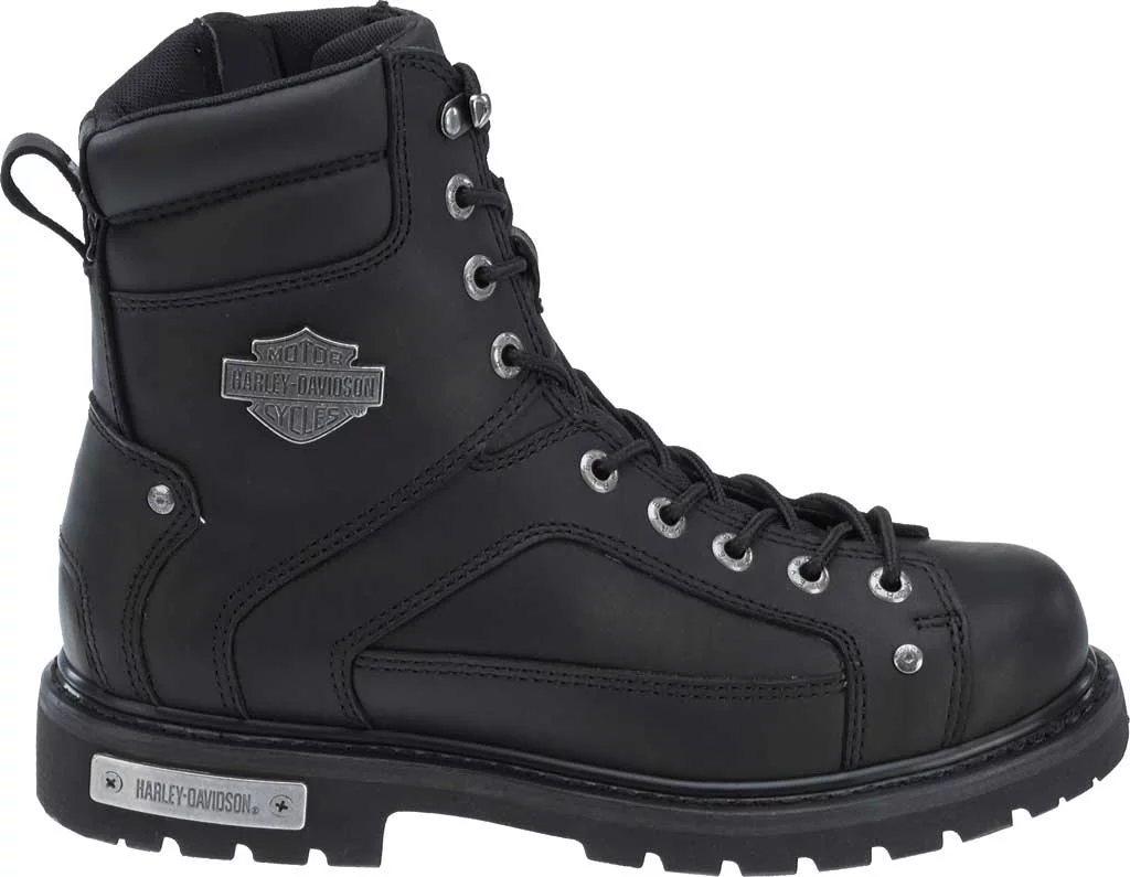 Harley-Davidson Men's Abercorn 7-Inch Black Motorcycle Lace Boots. D93340 BLACK