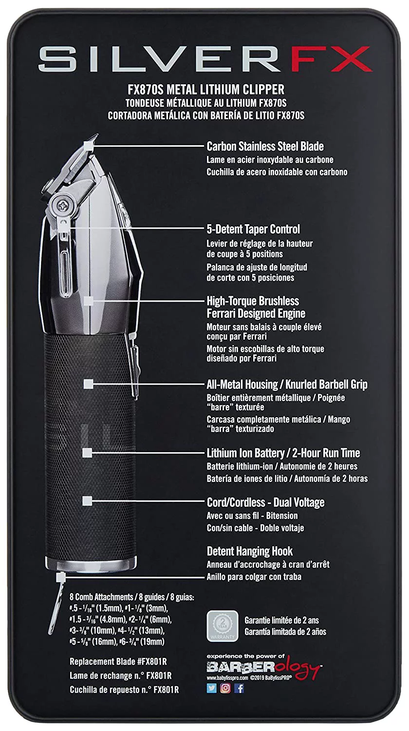 BaBylissPRO SilverFX Clipper FX870S and Clipper Spray