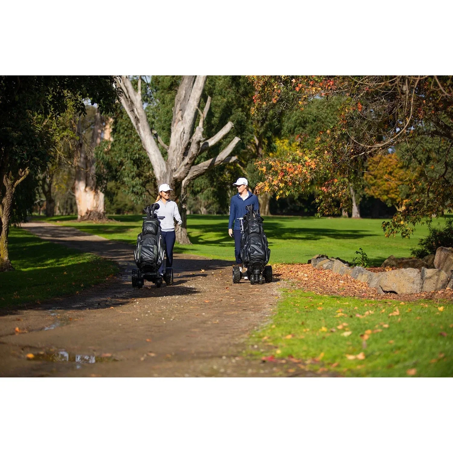 MGI Zip Navigator Electric Golf Cart - 36 Hole Lithium Battery - Remote Control - Accessories Included (Drink Holder, Umbrella Holder, Rear Wheel Covers, Multi-Purpose Clip  GPS Phone Holder)