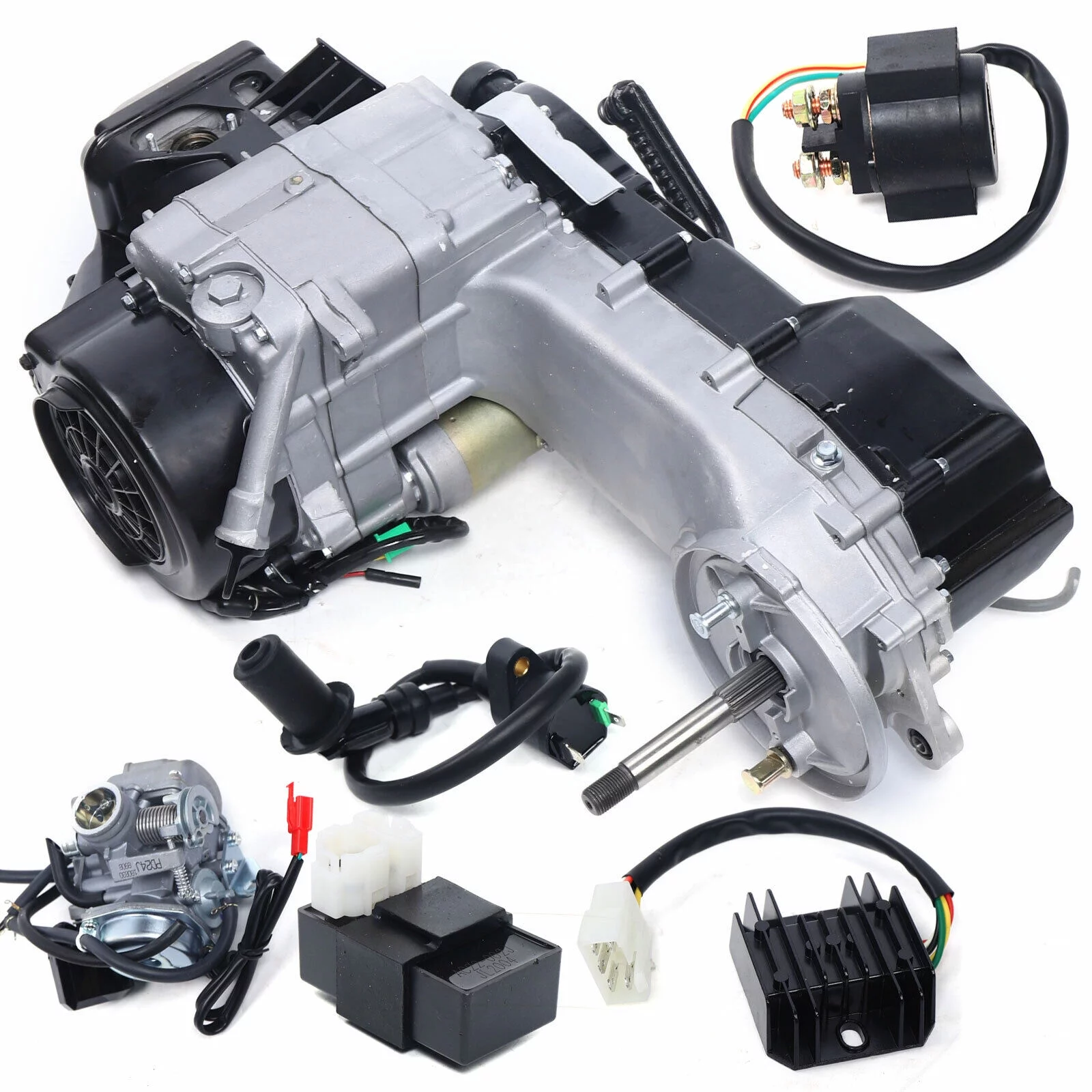 GY6 Single Cylinder Long Case 4-Stroke Scooter Complete Engine Motor CVT 150CC