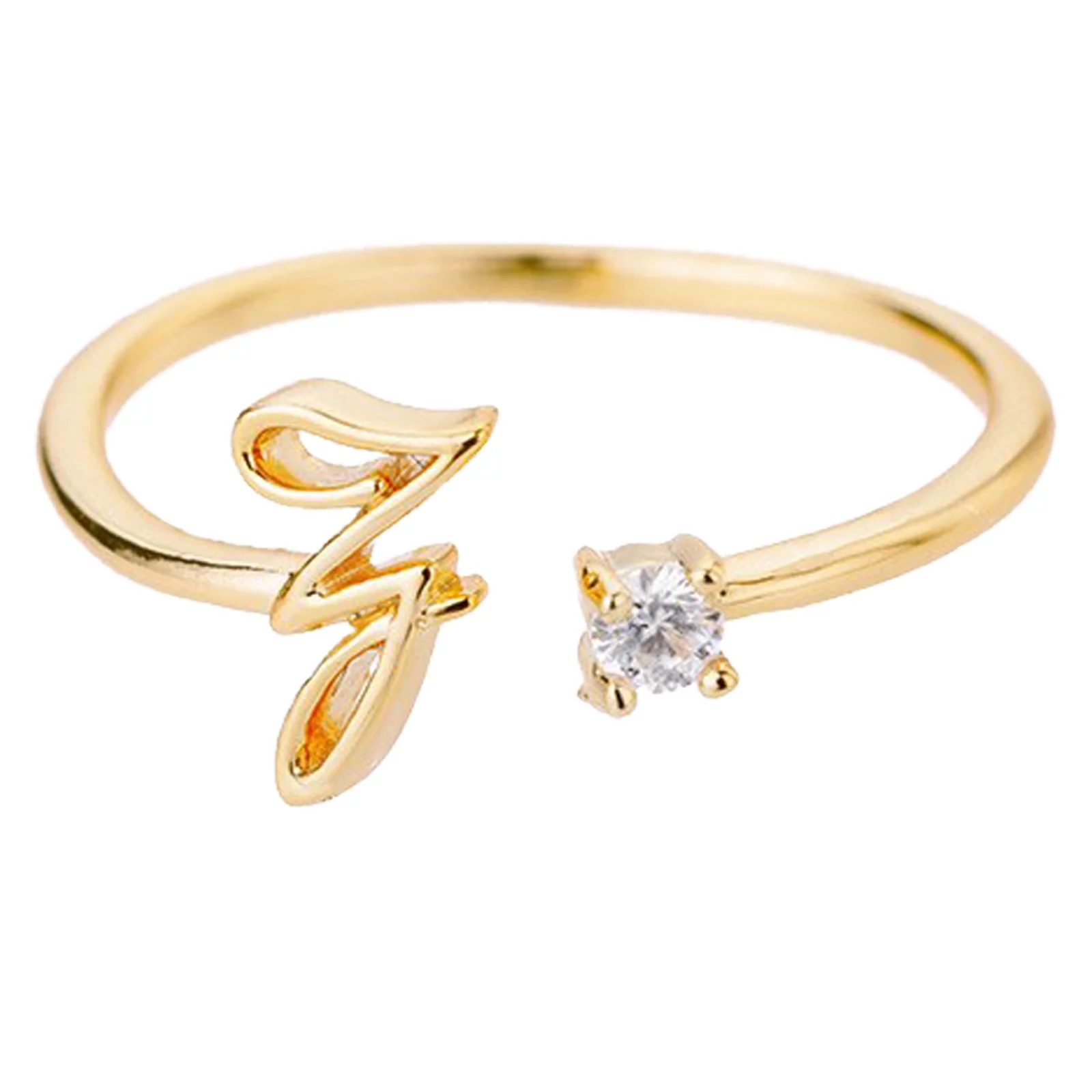iju7gthy 4Th of July Indoor Gold Personalized Rhinestone 26 Initial Ring Jewelry Personalized Initial Letter Open Ring with Diamond Rhinestone Ring for Women