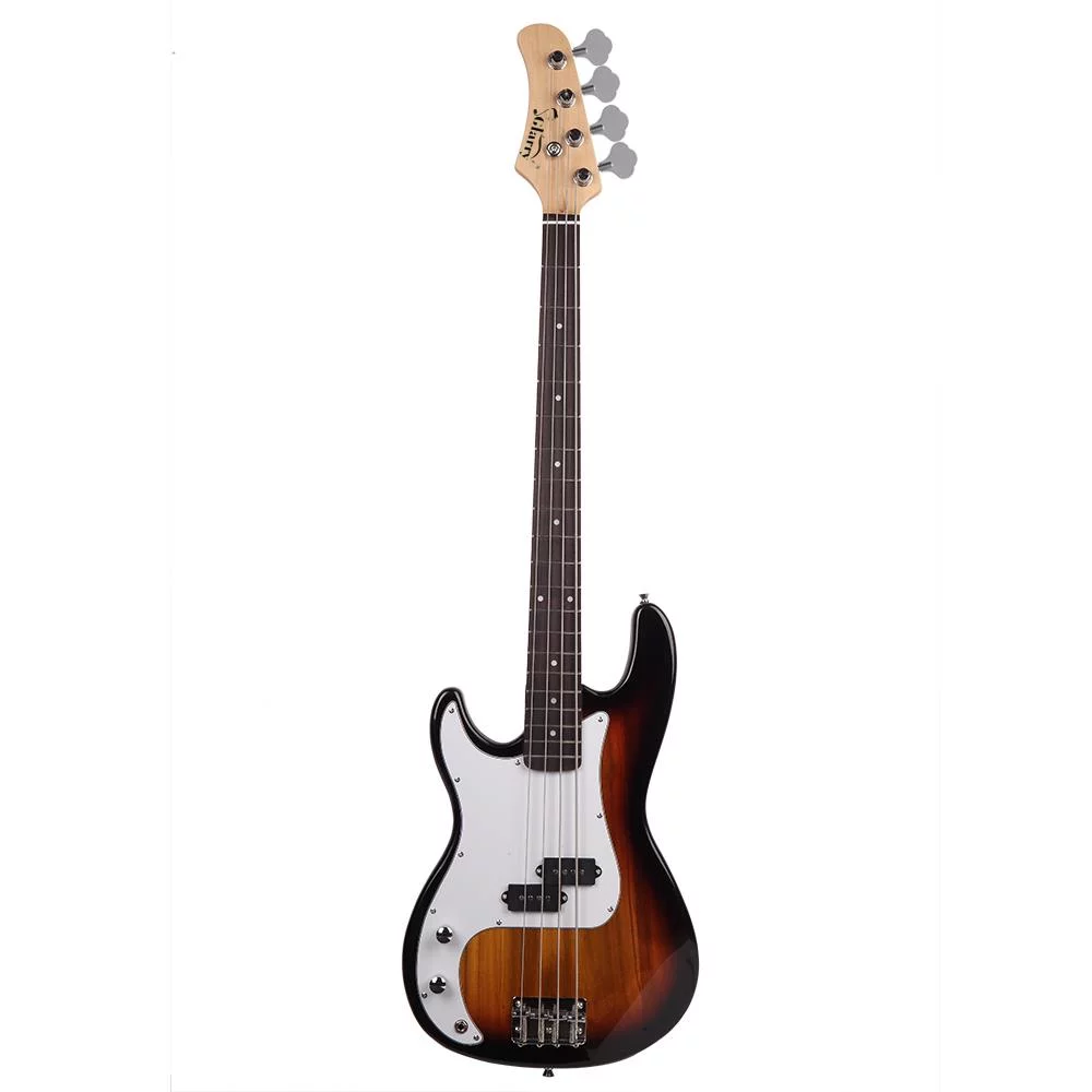 Glarry GP Left-Hand Electric Bass Guitar with Guitar Bag for Beginner