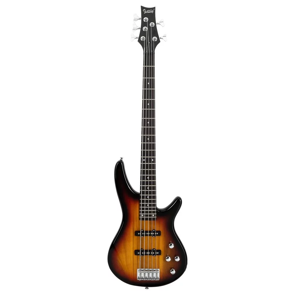 Glarry GIB Electric 5 String Bass Guitar Full Size with Guitar Bag Strap Pick Connector Wrench Tool